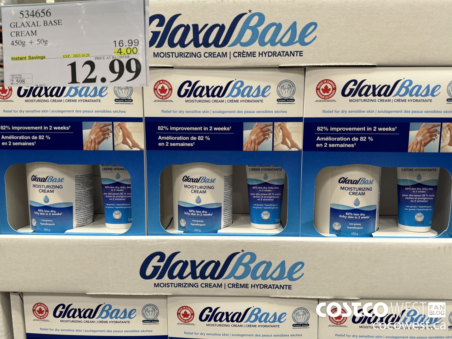 534656 GLAXAL BASE CREAM 450g + 50 g ($4.00 INSTANT SAVINGS EXPIRES ON 2023-10-29) $12.99