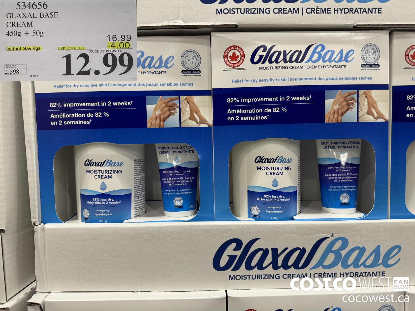 534656 GLAXAL BASE CREAM 450g + 50 g ($4.00 INSTANT SAVINGS EXPIRES ON 2023-10-29) $12.99