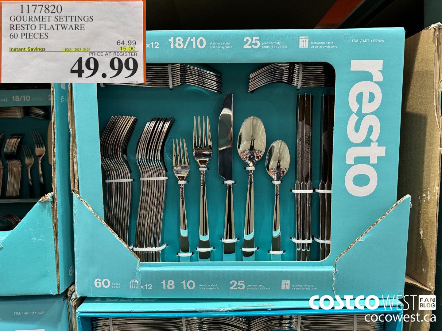 1177820 GOURMET SETTINGS RESTO FLATWARE 60 PIECES ($15.00 INSTANT SAVINGS EXPIRES ON 2023-10-29) $49.99