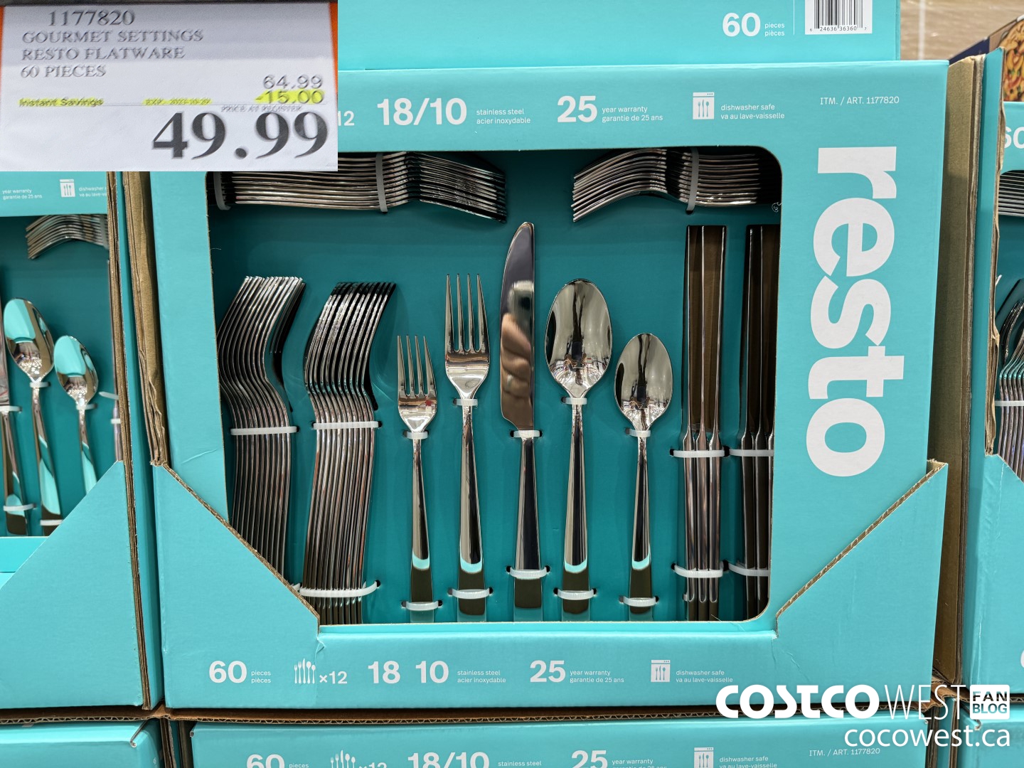 1177820 GOURMET SETTINGS RESTO FLATWARE 60 PIECES ($15.00 INSTANT SAVINGS EXPIRES ON 2023-10-29) $49.99
