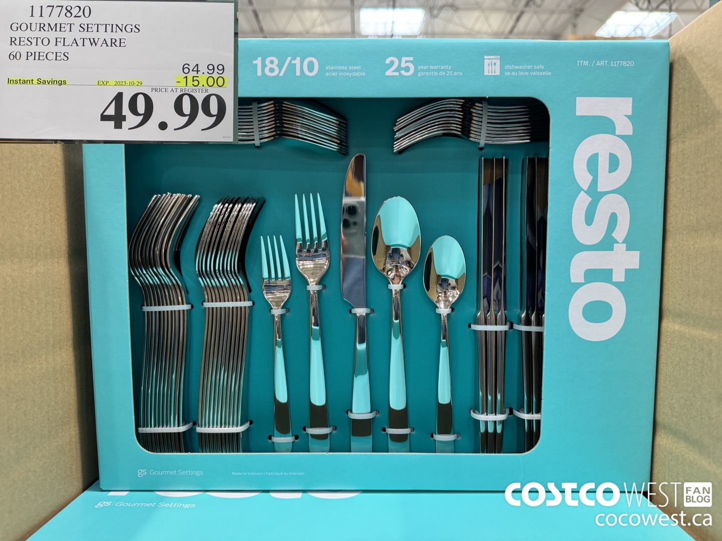 1177820 GOURMET SETTINGS RESTO FLATWARE 60 PIECES ($15.00 INSTANT SAVINGS EXPIRES ON 2023-10-29) $49.99
