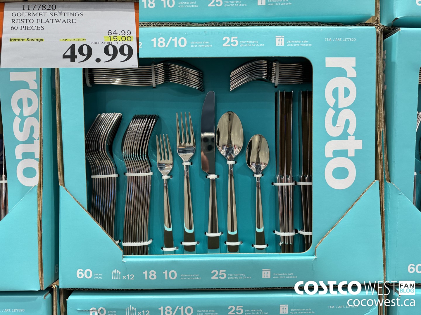 1177820 GOURMET SETTINGS RESTO FLATWARE 60 PIECES ($15.00 INSTANT SAVINGS EXPIRES ON 2023-10-29) $49.99