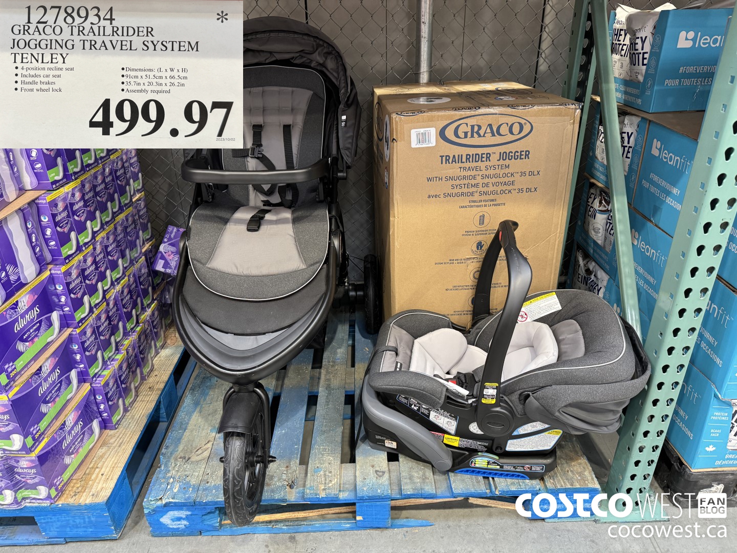1278934 GRACO TRAILRIDER JOGGING TRAVEL SYSTEM TENLEY $499.97