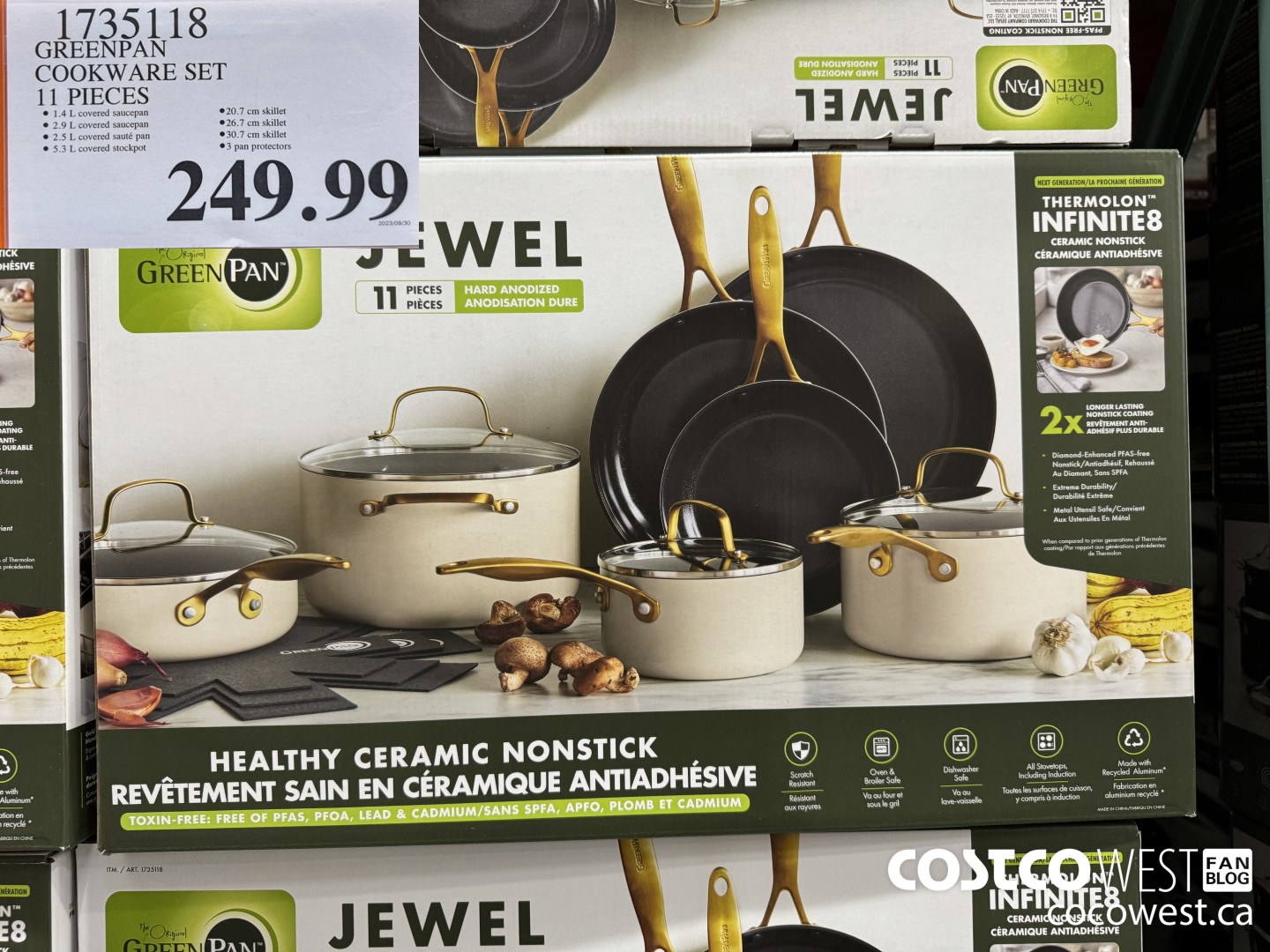 1735118 GREENPAN COOKWARE SET 11 PIECES $249.99