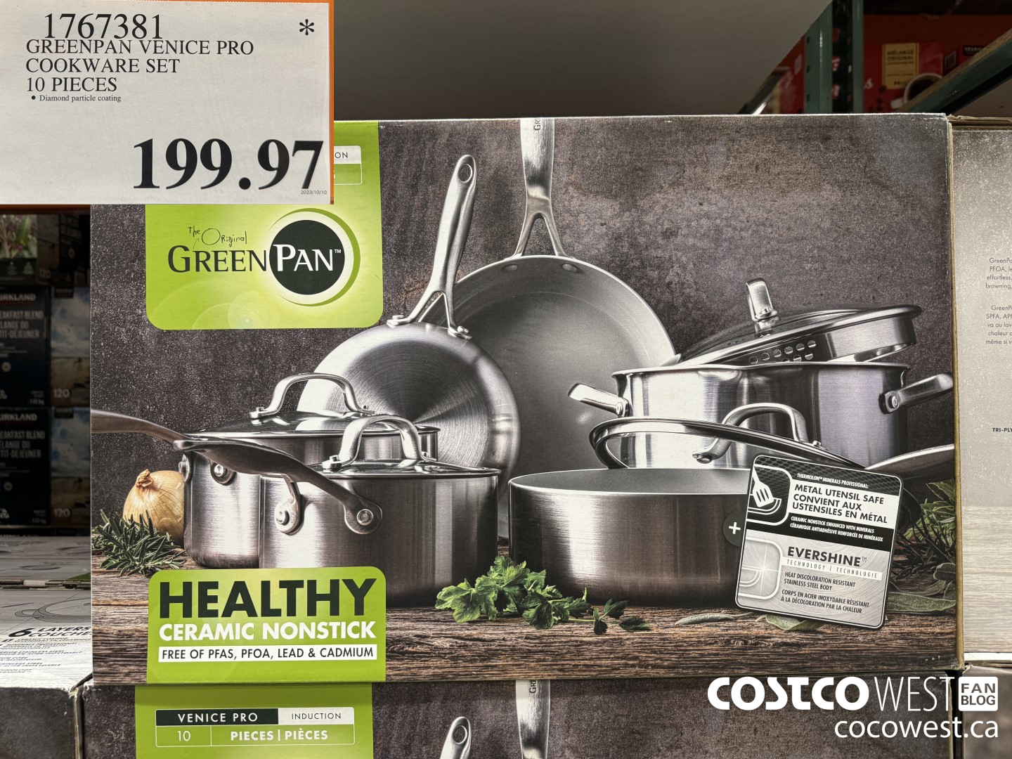 1767381 GREENPAN VENICE PRO COOKWARE SET 10 PIECES $199.97