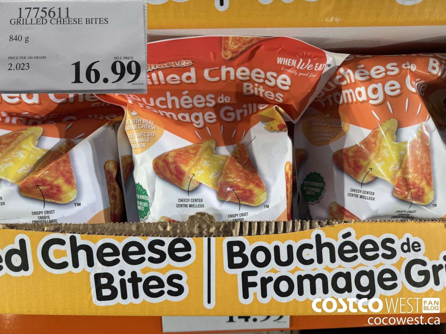 1775611 GRILLED CHEESE BITES 840G $16.99