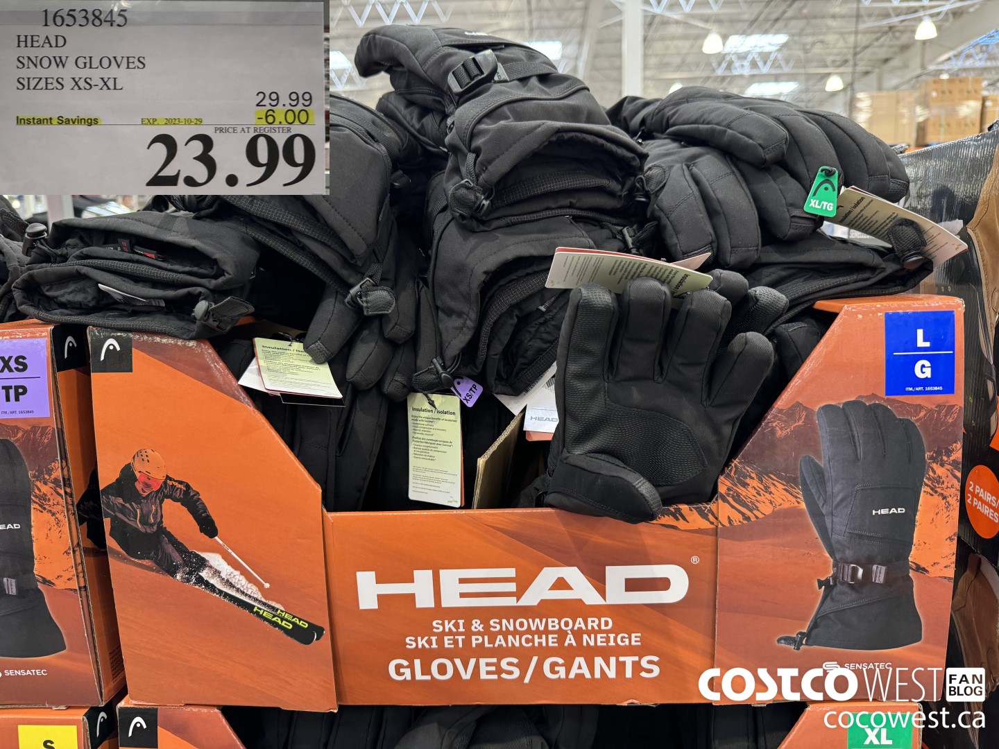 1653845 HEAD SNOW GLOVES SIZES XS-XL ($6.00 INSTANT SAVINGS EXPIRES ON 2023-10-29) $23.99