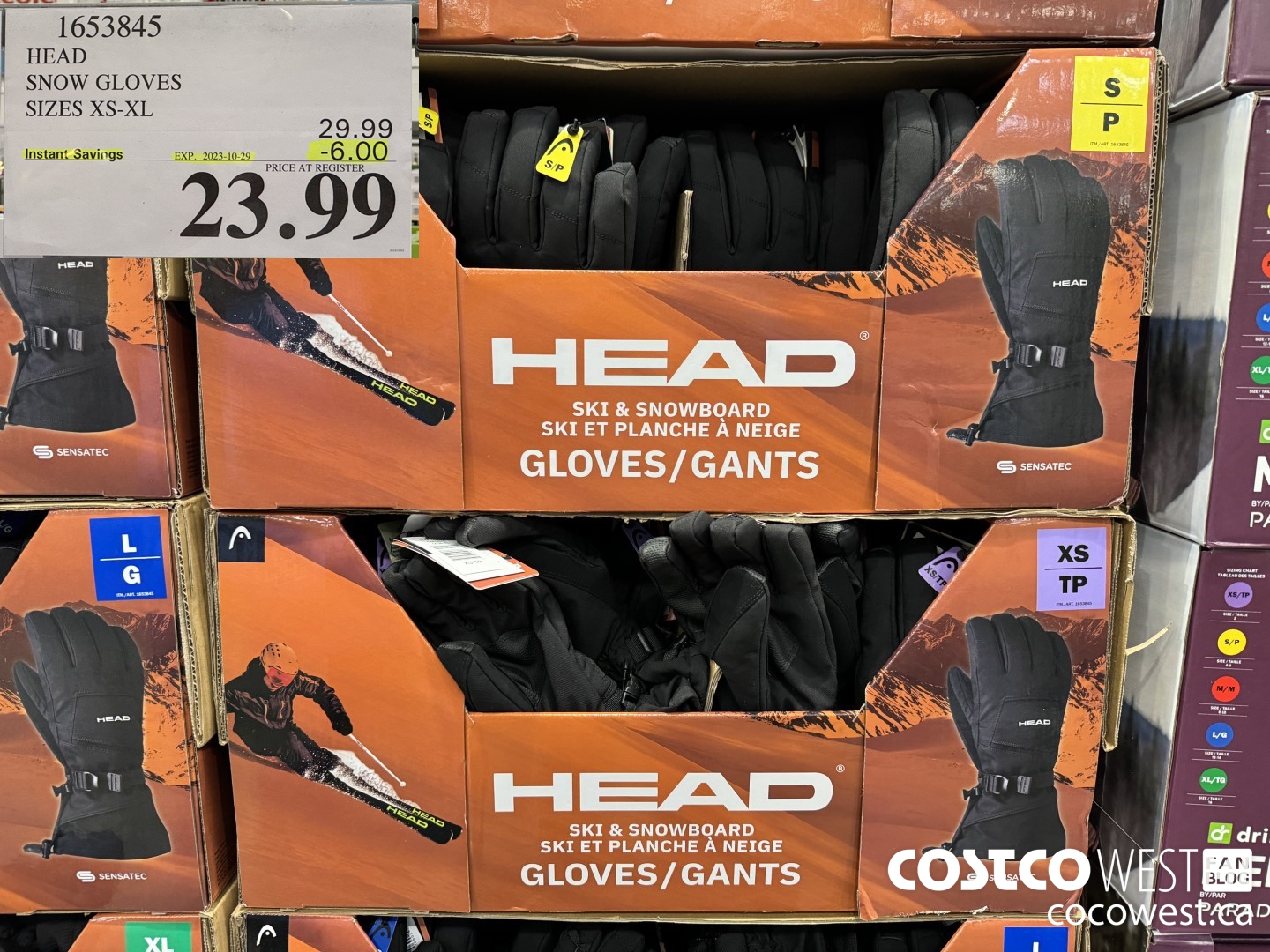 1653845 HEAD SNOW GLOVES SIZES XS-XXL ($6.00 INSTANT SAVINGS EXPIRES ON 2023-10-29) $23.99