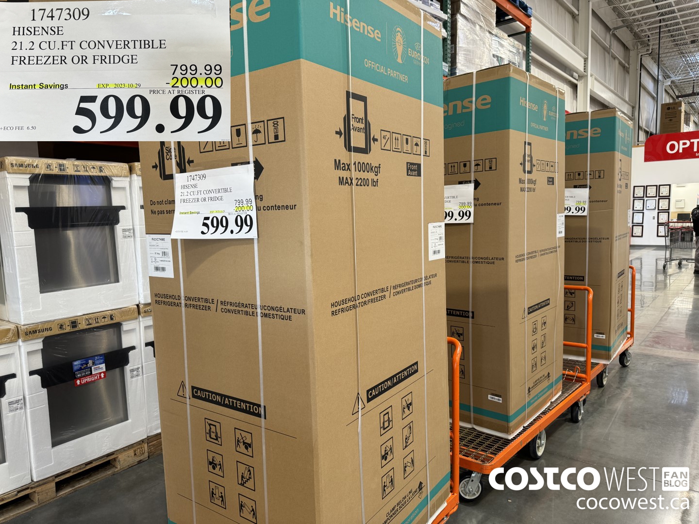 1747309 HISENSE 21.2 CU.FT CONVERTIBLE FREEZER OR FRIDGE ($200.00 INSTANT SAVINGS EXPIRES ON 2023-10-29) $599.99