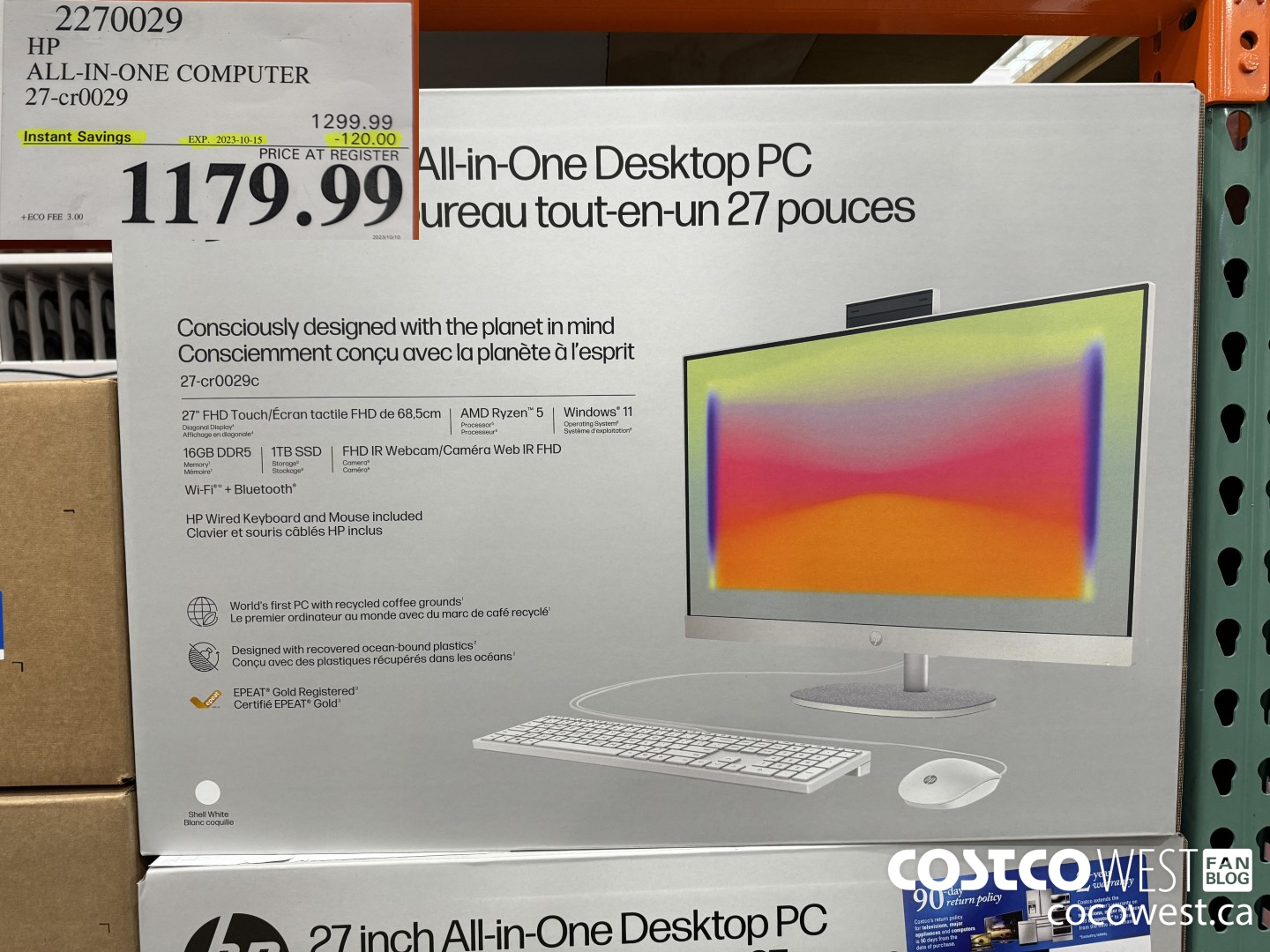 2270029 HP ALL-IN-ONE COMPUTER 27-CR0029 ($120.00 INSTANT SAVINGS EXPIRES ON 2023-10-15) $1179.99