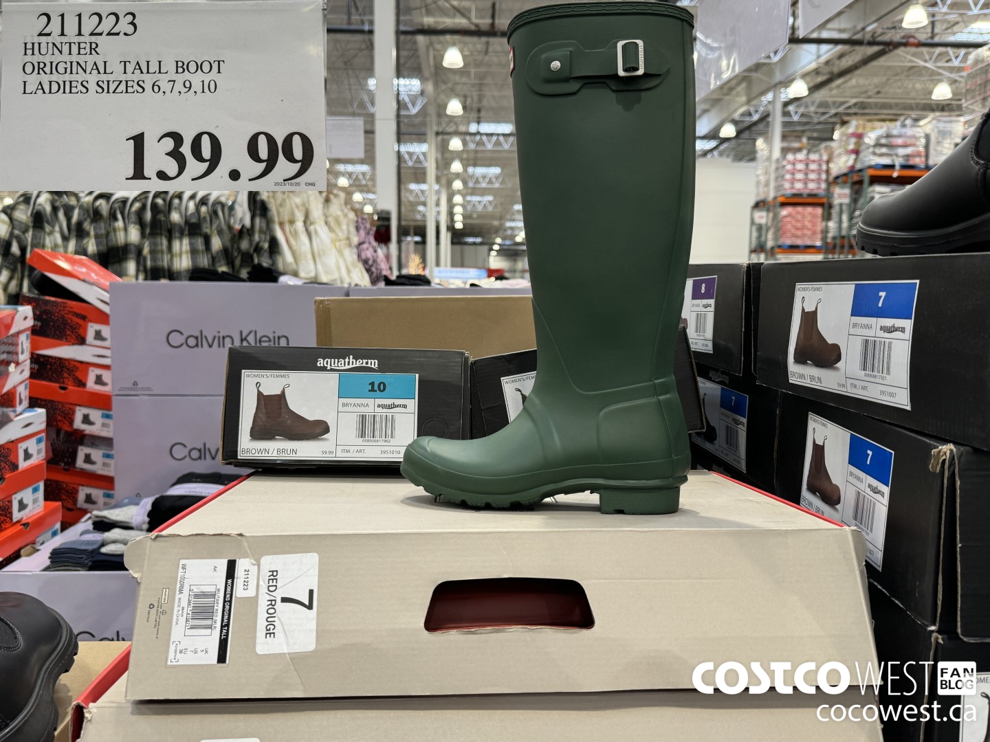 211223 HUNTER ORIGINAL TALL BOOT LADIES SIZES 6, 7, 9, 10 $139.99