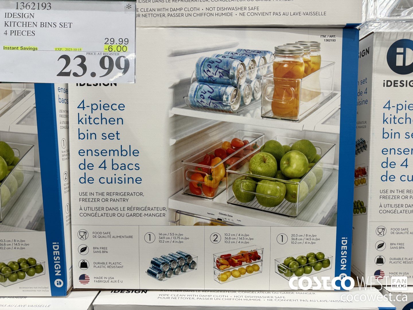 1362193 IDESIGN KITCHEN BIN SET 4 PIECE ($6.00 INSTANT SAVINGS EXPIRES ON 2023-10-15) $23.99