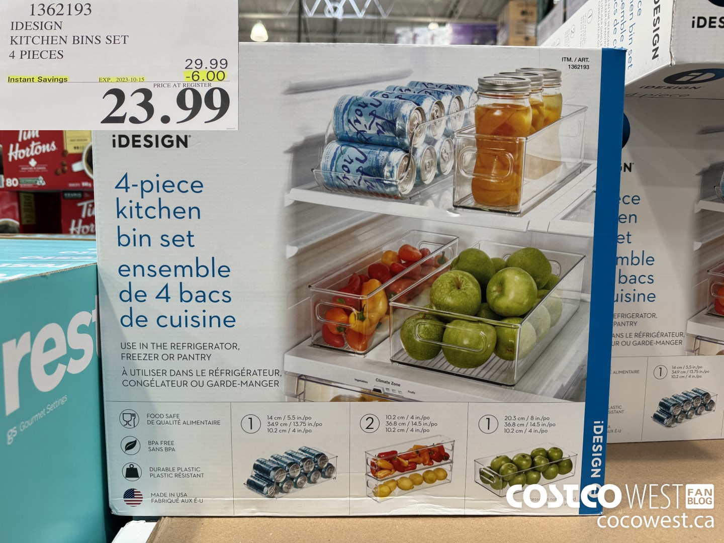 1362193 IDESIGN KITCHEN BIN SET 4 PIECE ($6.00 INSTANT SAVINGS EXPIRES ON 2023-10-15) $23.99