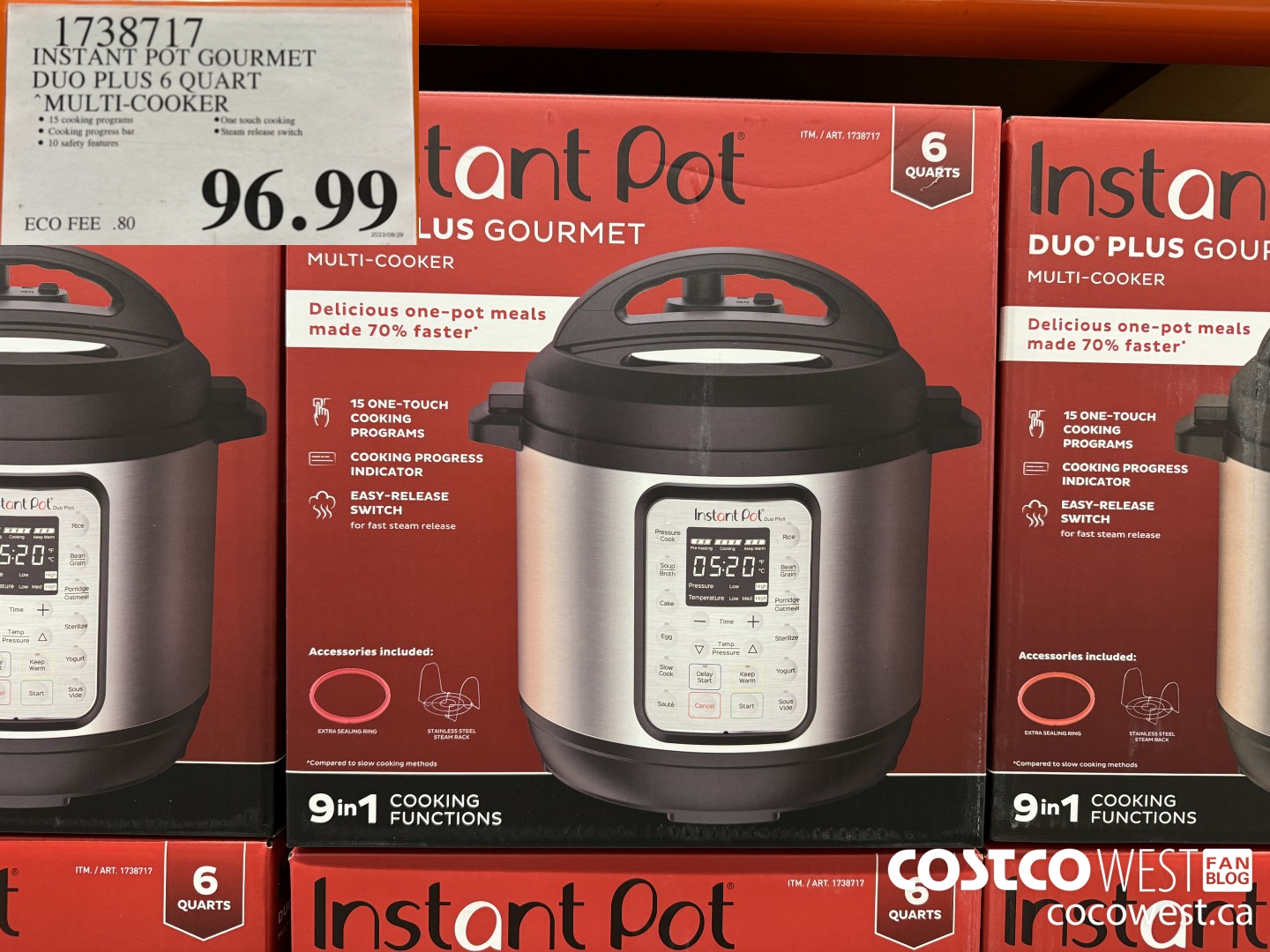 1738717 INSTANT POT GOURMET DUO PLUS 6 QUART MULTI-COOKER $96.99