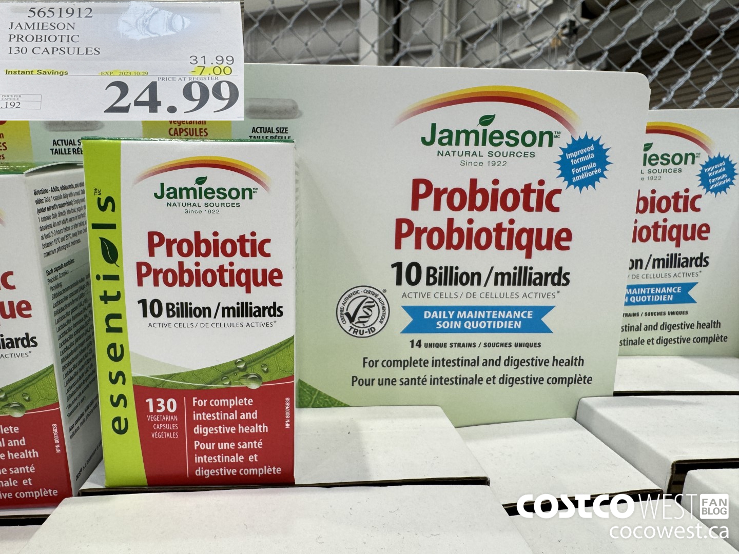 5651912 JAMIESON PROBIOTIC 130 CAPSULES ($7.00 INSTANT SAVINGS EXPIRES ON 2023-10-29) $24.99