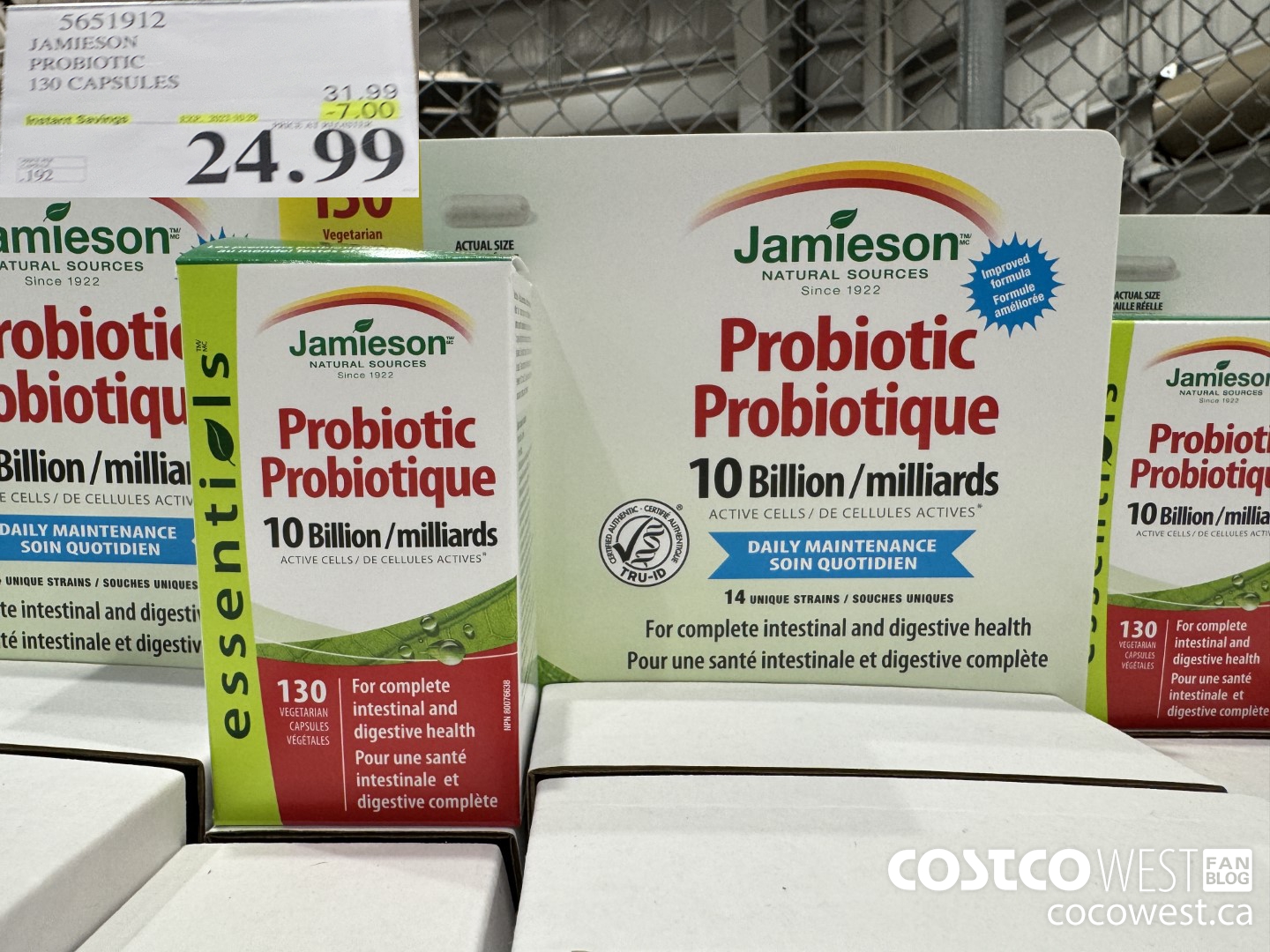 5651912 JAMIESON PROBIOTIC 130 CAPSULES ($7.00 INSTANT SAVINGS EXPIRES ON 2023-10-29) $24.99