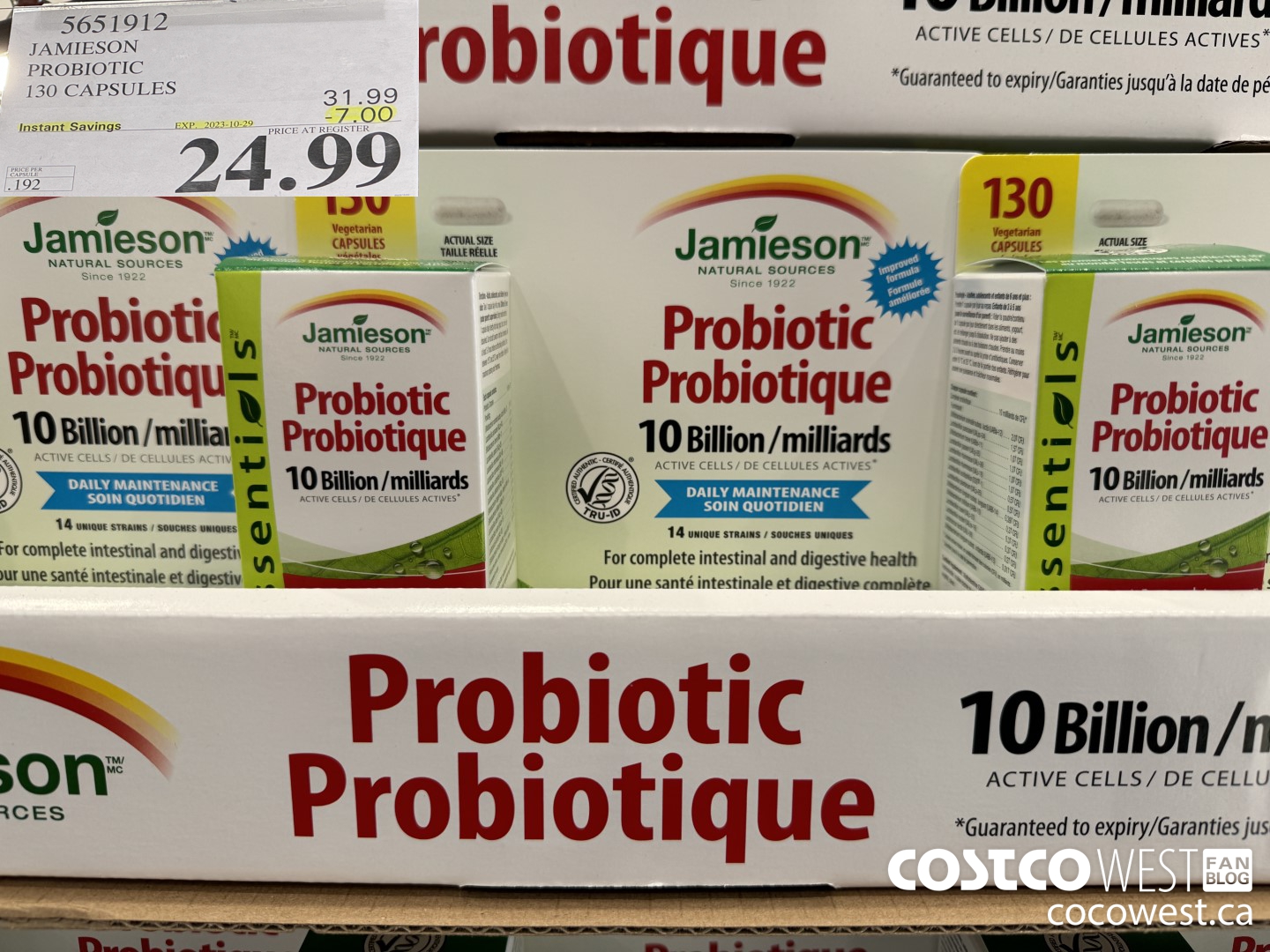 5651912 JAMIESON PROBIOTIC 130 CAPSULES ($7.00 INSTANT SAVINGS EXPIRES ON 2023-10-29) $24.99