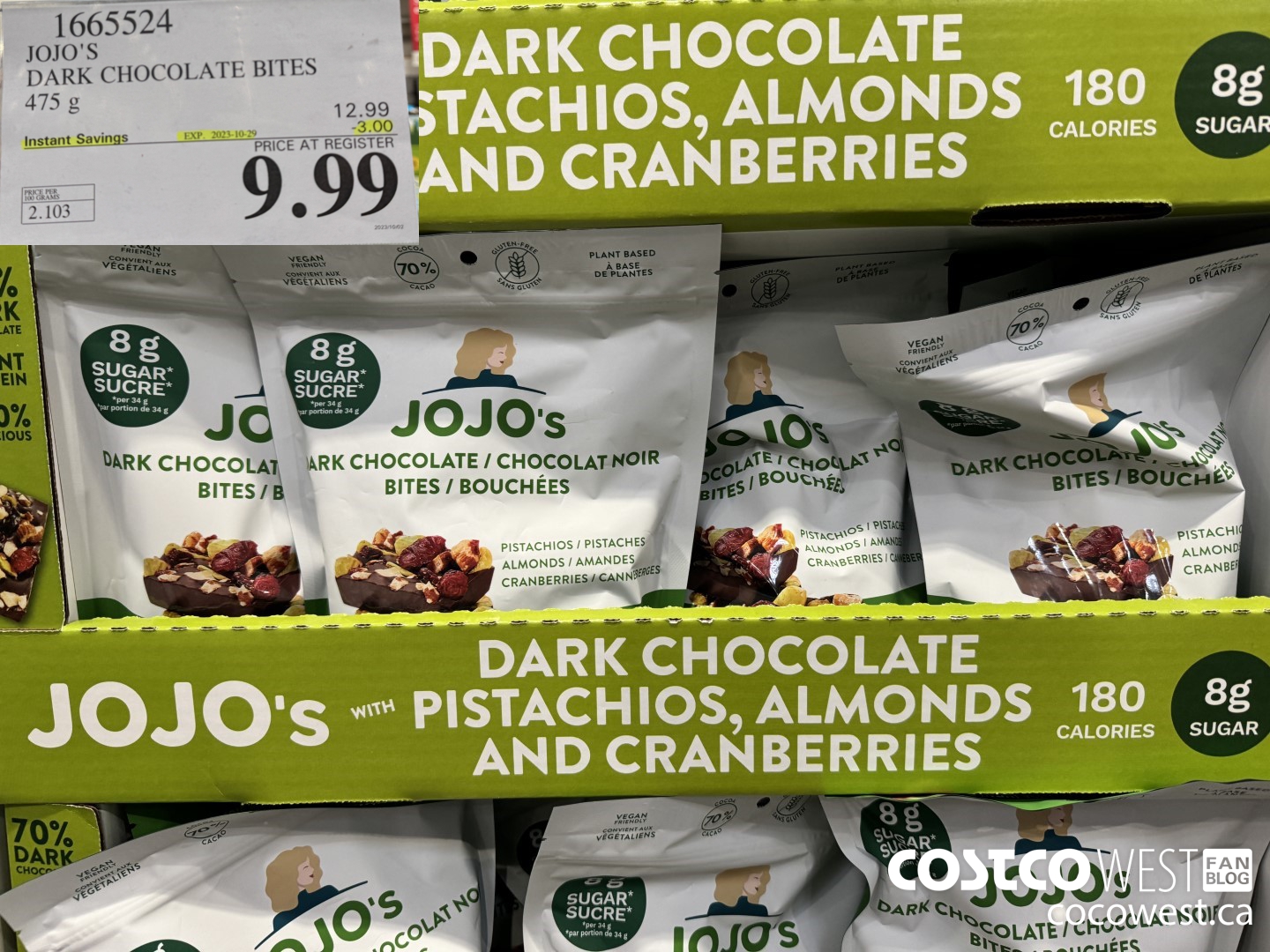 1665524 JOJO'S DARK CHOCOLATE BITES 475 G ($3.00 INSTANT SAVINGS EXPIRES ON 2023-10-29) $9.99
