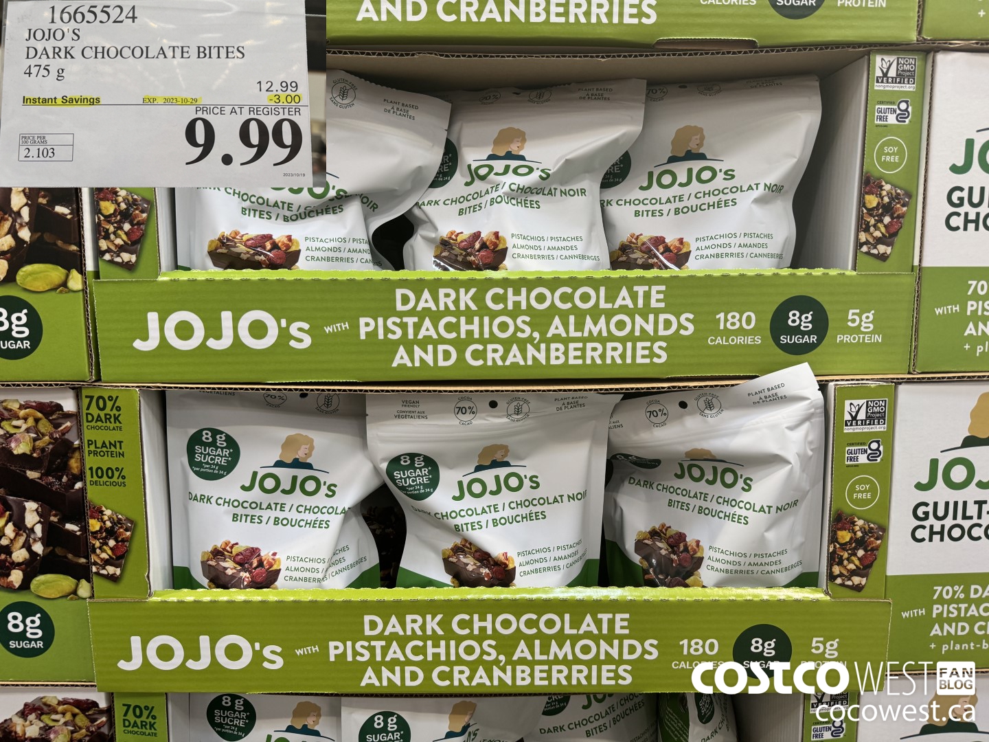 1665524 JOJO'S DARK CHOCOLATE BITES 475 G ($3.00 INSTANT SAVINGS EXPIRES ON 2023-10-29) $9.99