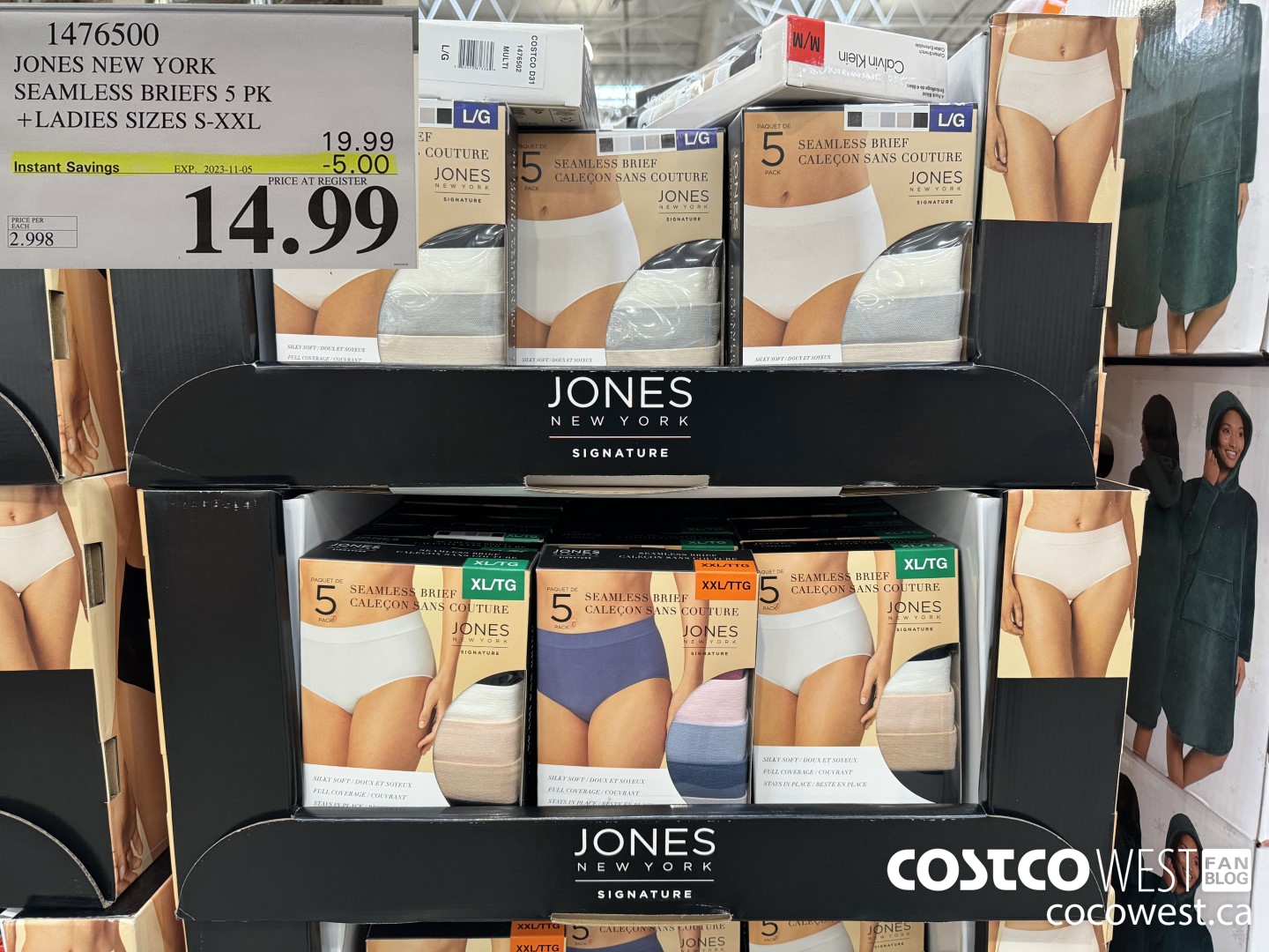 1476500 JONES NEW YORK SEAMLESS BRIEF 5PK LADIES SIZES S-XXL ($5.00 INSTANT SAVINGS EXPIRES ON 2023-11-05) $14.99
