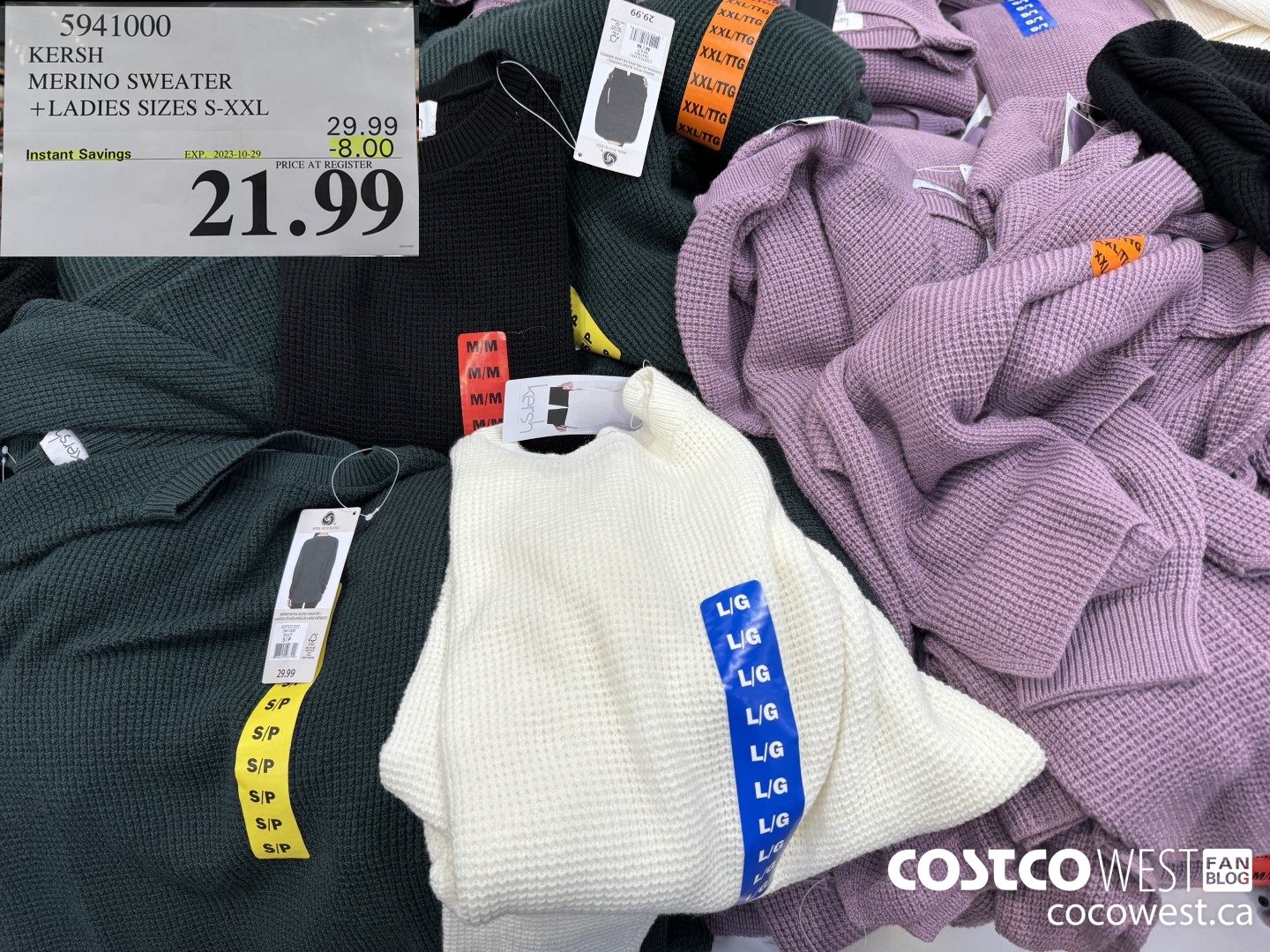 5941000 KERSH MERINO SWEATER LADIES SIZES S-XXL ($8.00 INSTANT SAVINGS EXPIRES ON 2023-10-29) $21.99