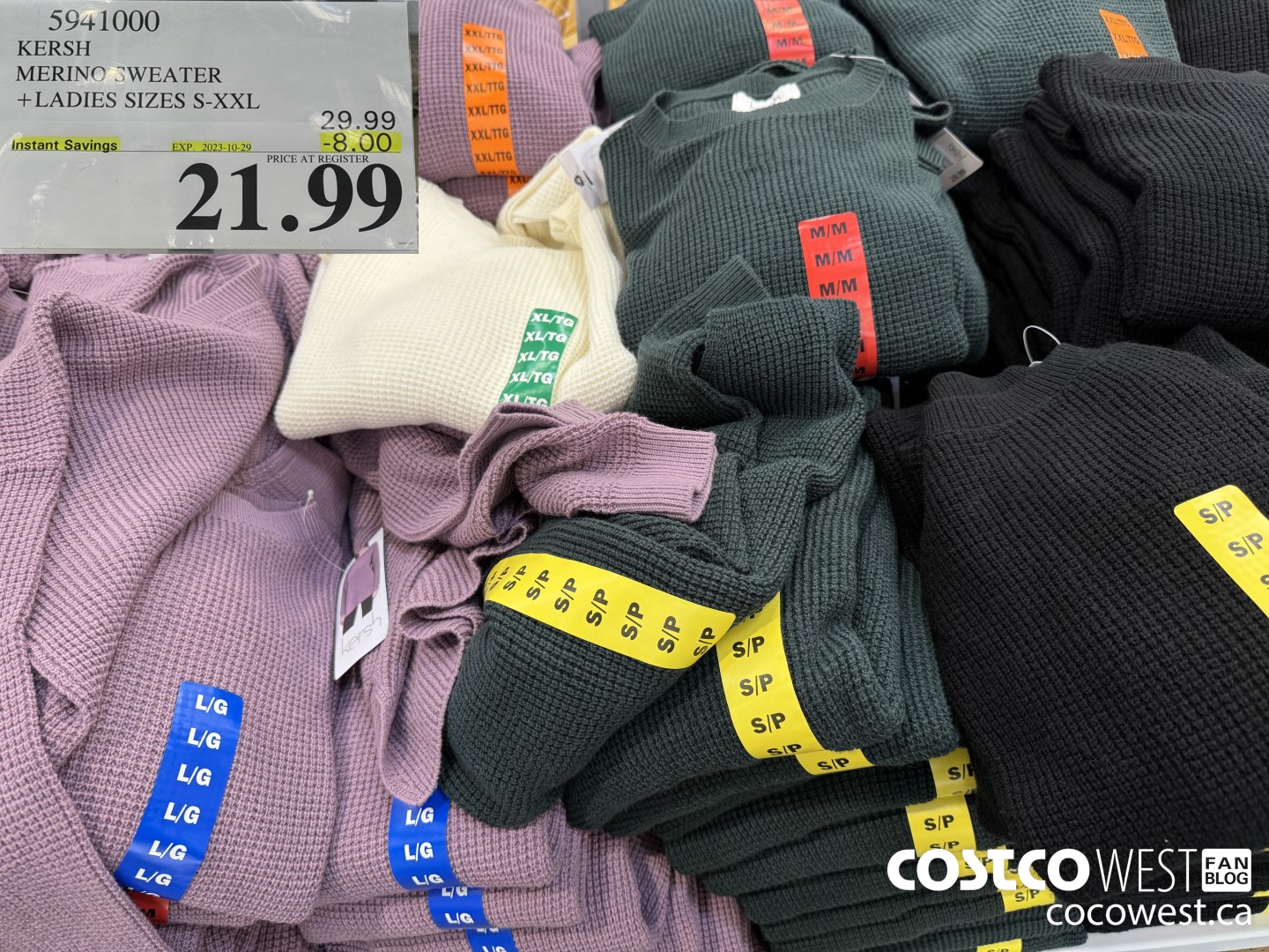 5941000 KERSH MERINO SWEATER LADIES SIZES S-XXL ($8.00 INSTANT SAVINGS EXPIRES ON 2023-10-29) $21.99