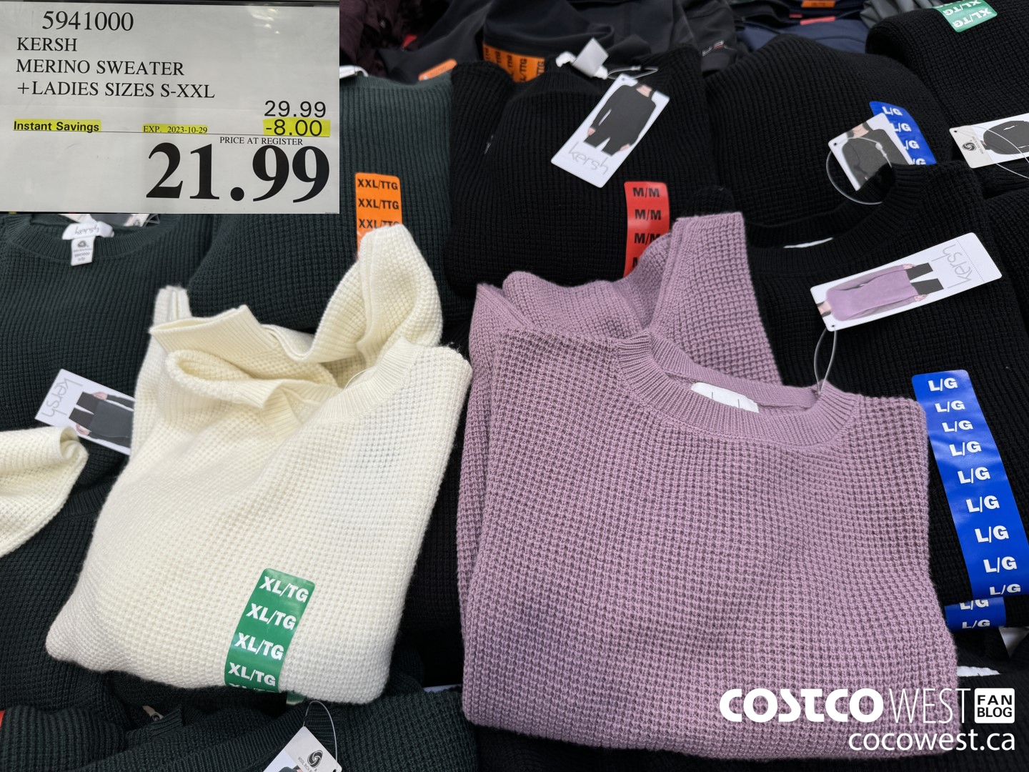 5941000 KERSH MERINO SWEATER LADIES SIZES S-XXL ($8.00 INSTANT SAVINGS EXPIRES ON 2023-10-29) $21.99