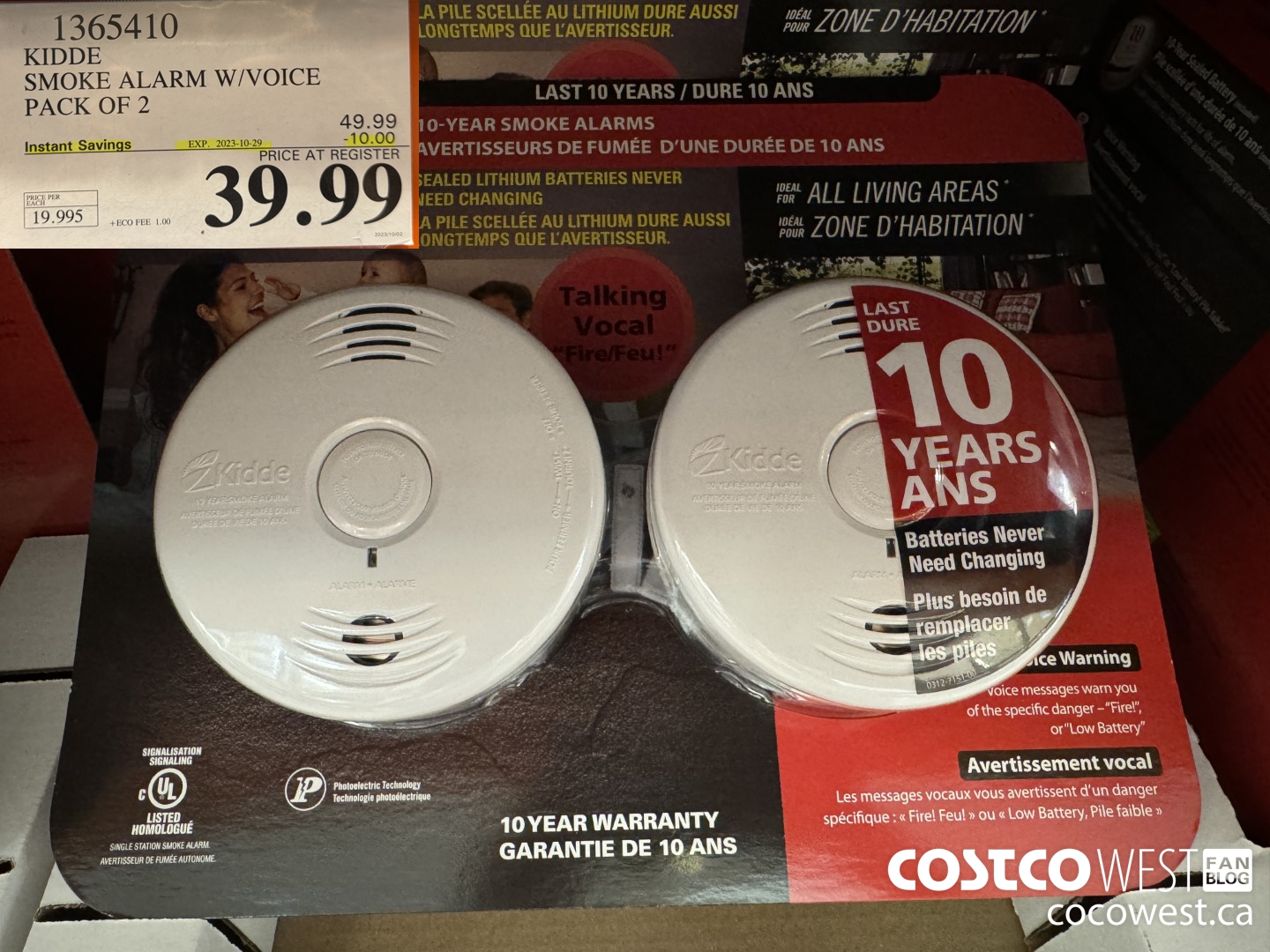 1365410 KIDDE SMOKE ALARM W/VOICE PACK OF 2 ($10.00 INSTANT SAVINGS EXPIRES ON 2023-10-29) $39.99