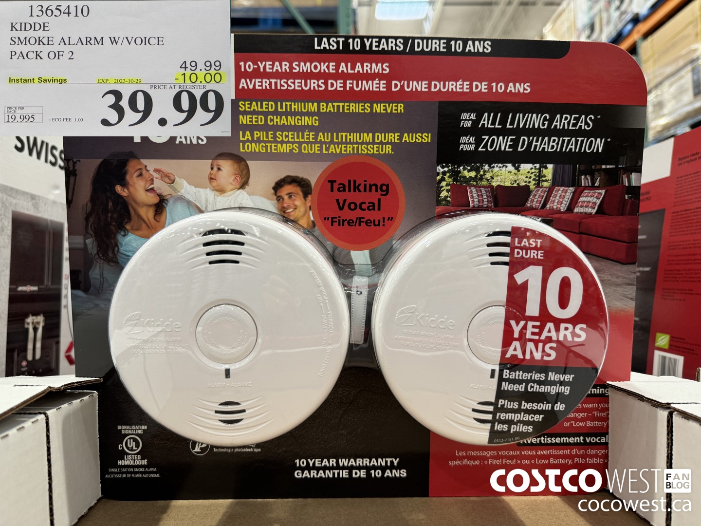 1365410 KIDDE SMOKE ALARM W/VOICE PACK OF 2 ($10.00 INSTANT SAVINGS EXPIRES ON 2023-10-29) $39.99