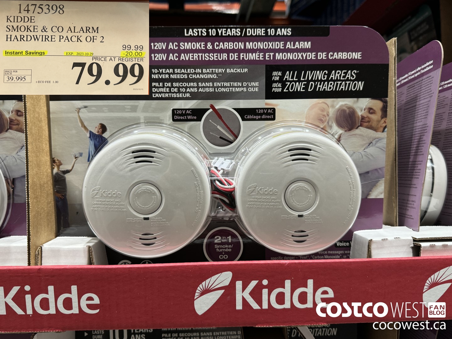 1475398 KIDDE SMOKE & CO ALARM HARDWARE PACK OF 2 ($20.00 INSTANT SAVINGS EXPIRES ON 2023-10-29) $79.99