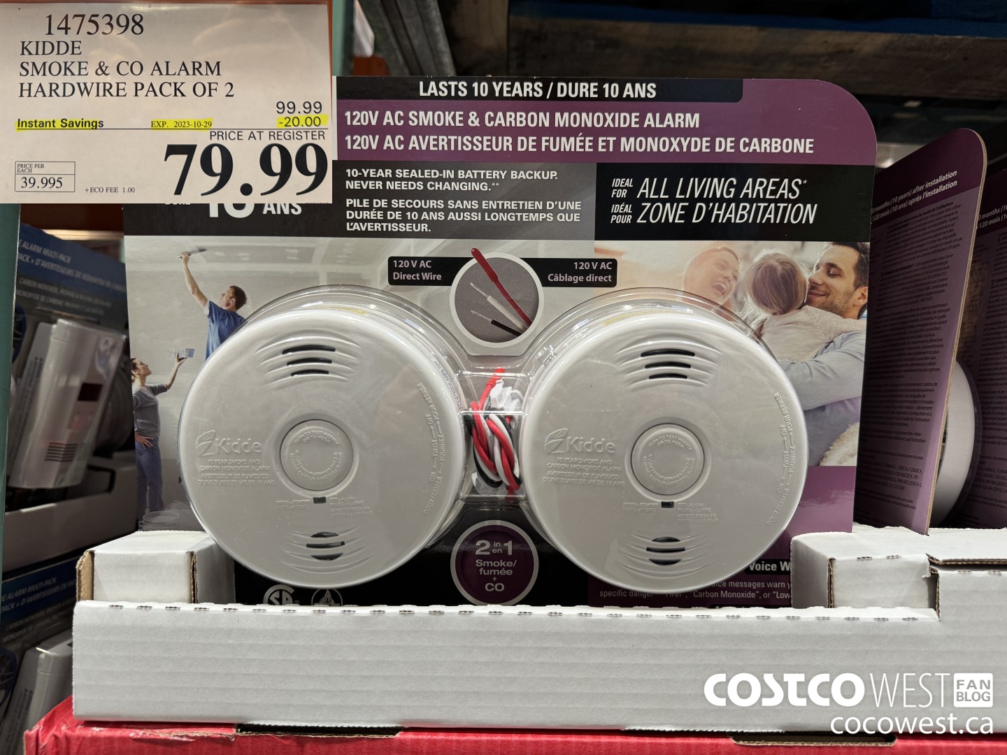 1475398 KIDDE SMOKE & CO ALARM HARDWARE PACK OF 2 ($20.00 INSTANT SAVINGS EXPIRES ON 2023-10-29) $79.99