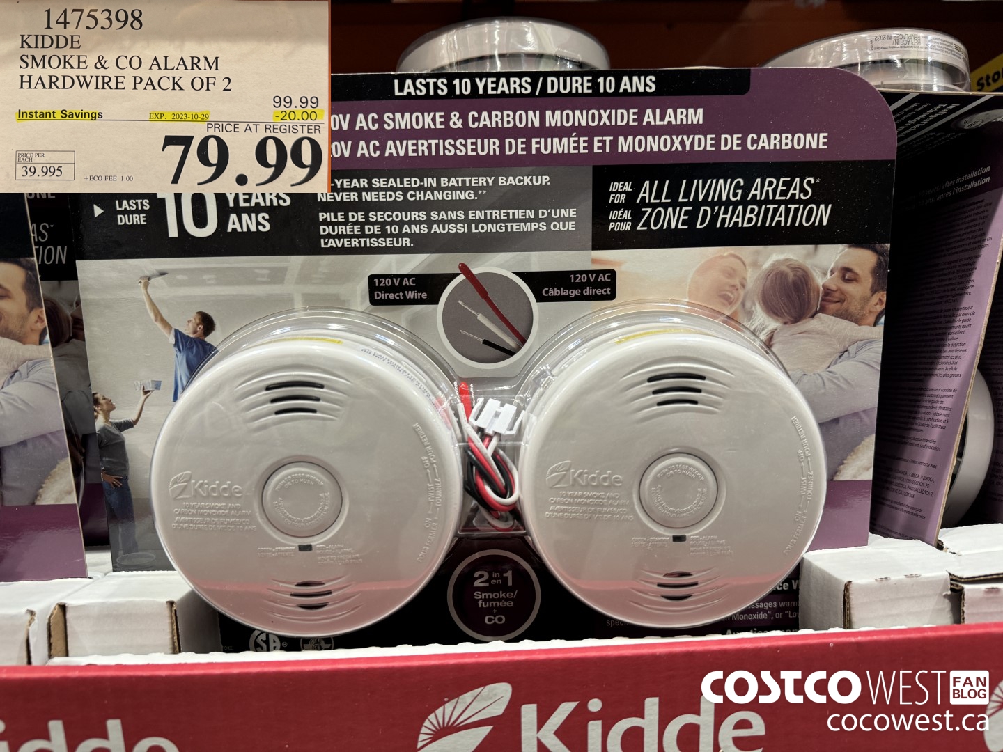 1475398 KIDDE SMOKE & CO ALARM HARDWARE PACK OF 2 ($20.00 INSTANT SAVINGS EXPIRES ON 2023-10-29) $79.99