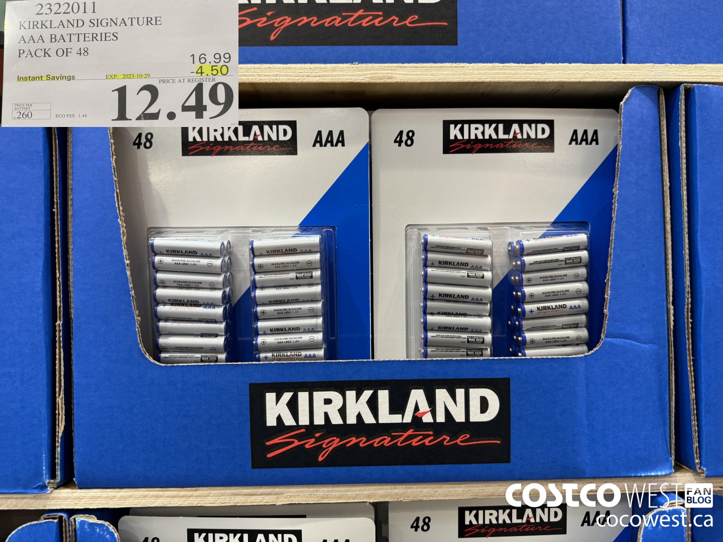 2322011 KIRKLAND SIGNATURE AAA BATTERIES PACK OF 48 ($4.50 INSTANT SAVINGS EXPIRES ON 2023-10-29) $12.49