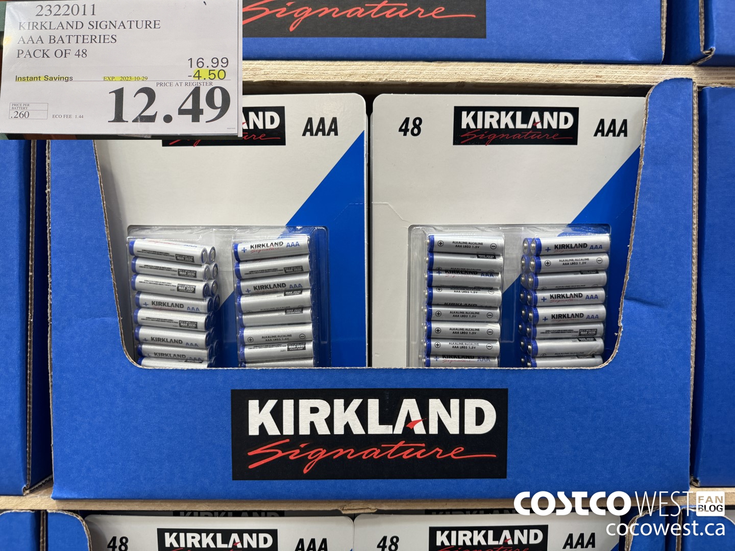 2322011 KIRKLAND SIGNATURE AAA BATTERIES PACK OF 48 ($4.50 INSTANT SAVINGS EXPIRES ON 2023-10-29) $12.49