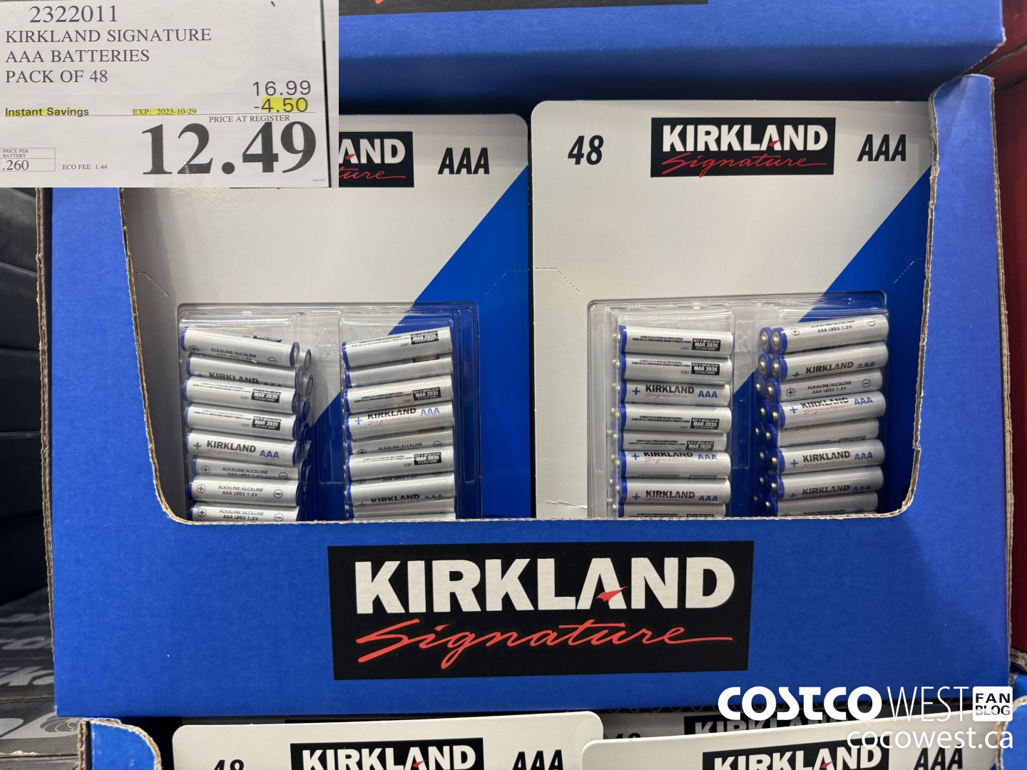 2322011 KIRKLAND SIGNATURE AAA BATTERIES PACK OF 48 ($4.50 INSTANT SAVINGS EXPIRES ON 2023-10-29) $12.49