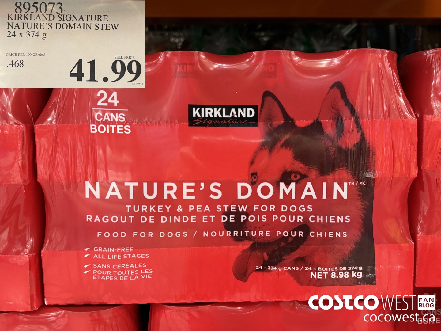 895073 KIRKLAND SIGNATURE NATURE'S DOMAIN STEW 24 X 374 ML $41.99