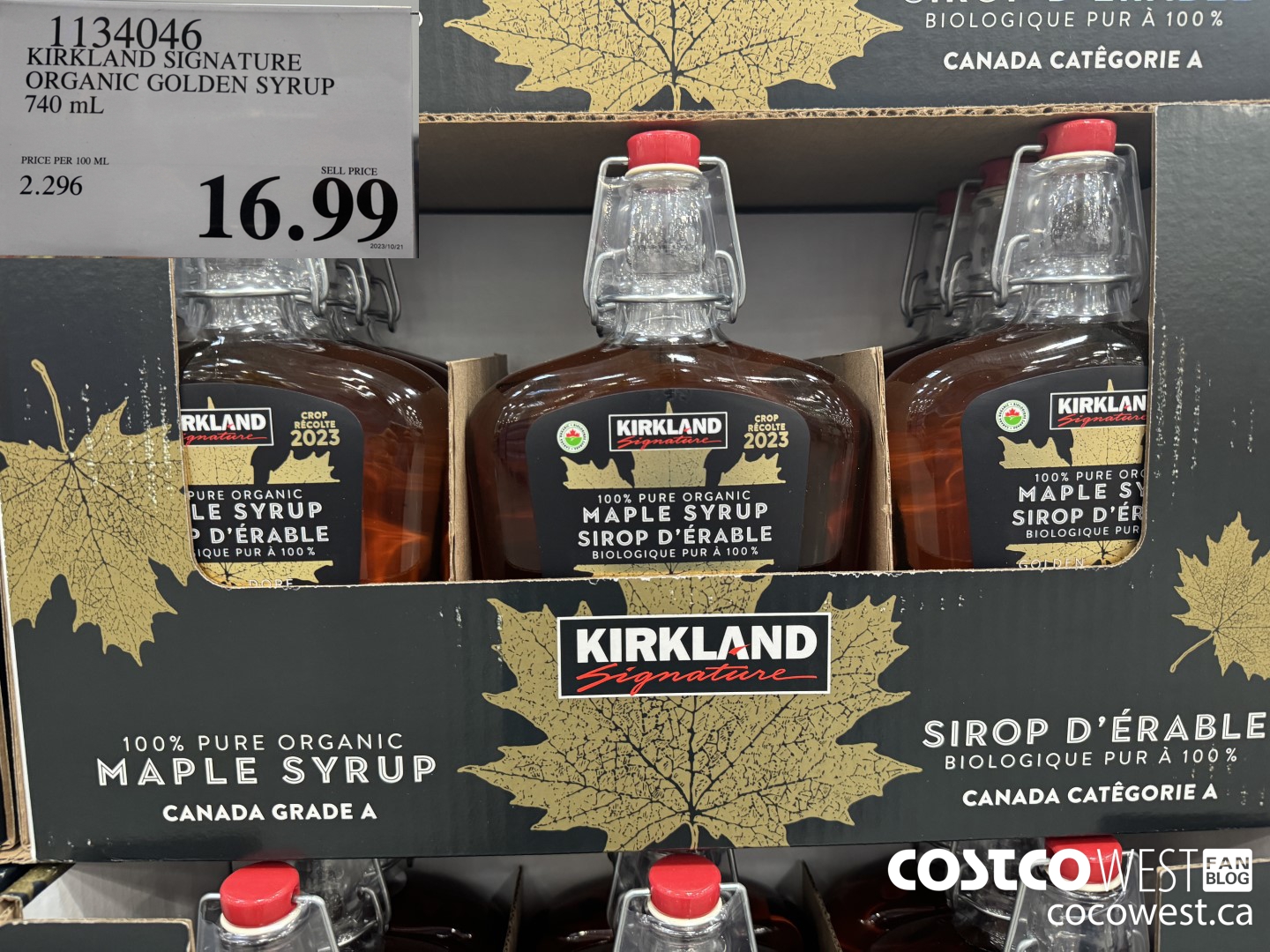 1134046 KIRKLAND SIGNATURE ORGANIC GOLDEN SYRUP 740ML $16.99