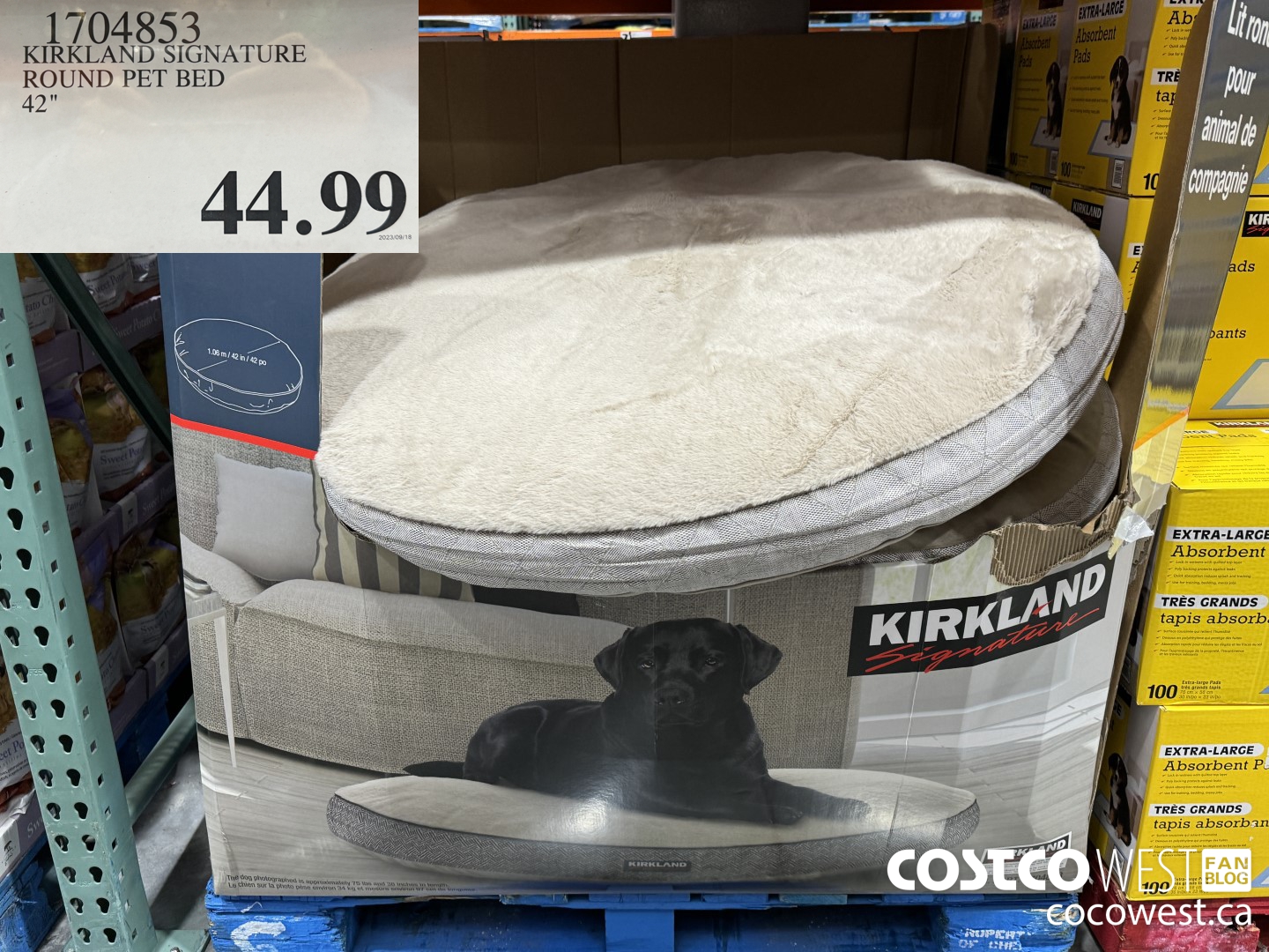 1704853 KIRKLAND SIGNATURE ROUND PET BED 42