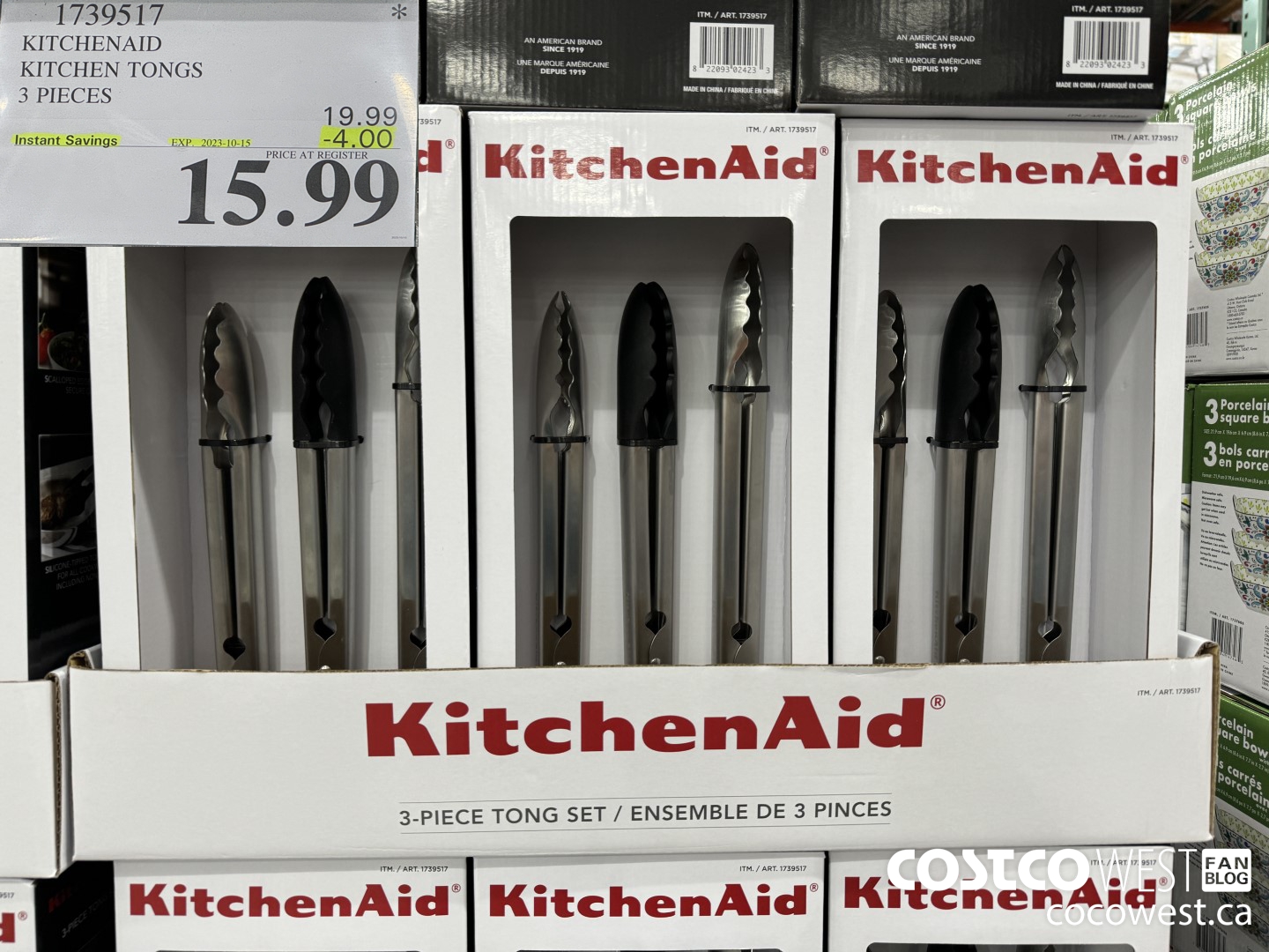 1739517 KITCHENAID KITCHEN TONGS 3 PIECES ($4.00 INSTANT SAVINGS EXPIRES ON 2023-10-15) $15.99