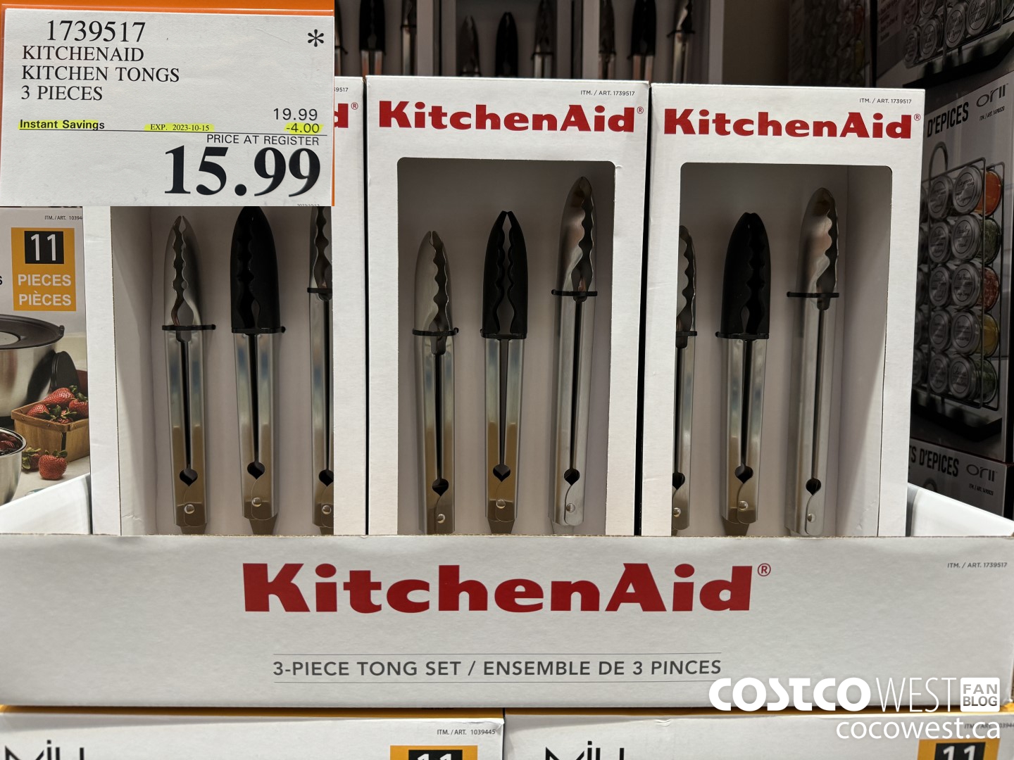 1739517 KITCHENAID KITCHEN TONGS 3 PIECES ($4.00 INSTANT SAVINGS EXPIRES ON 2023-10-15) $15.99