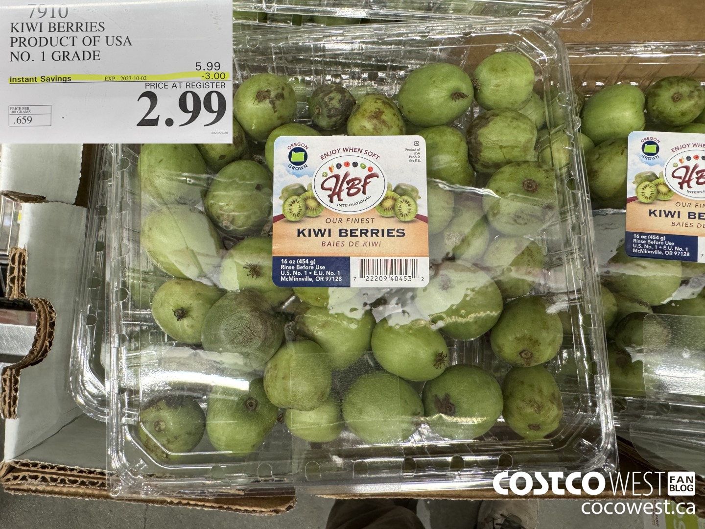 7910 KIWI BERRIES PRODUCT OF USA NO. 1 GRADE ($3.00 INSTANT SAVINGS EXPIRES ON 2023-10-02) $2.99