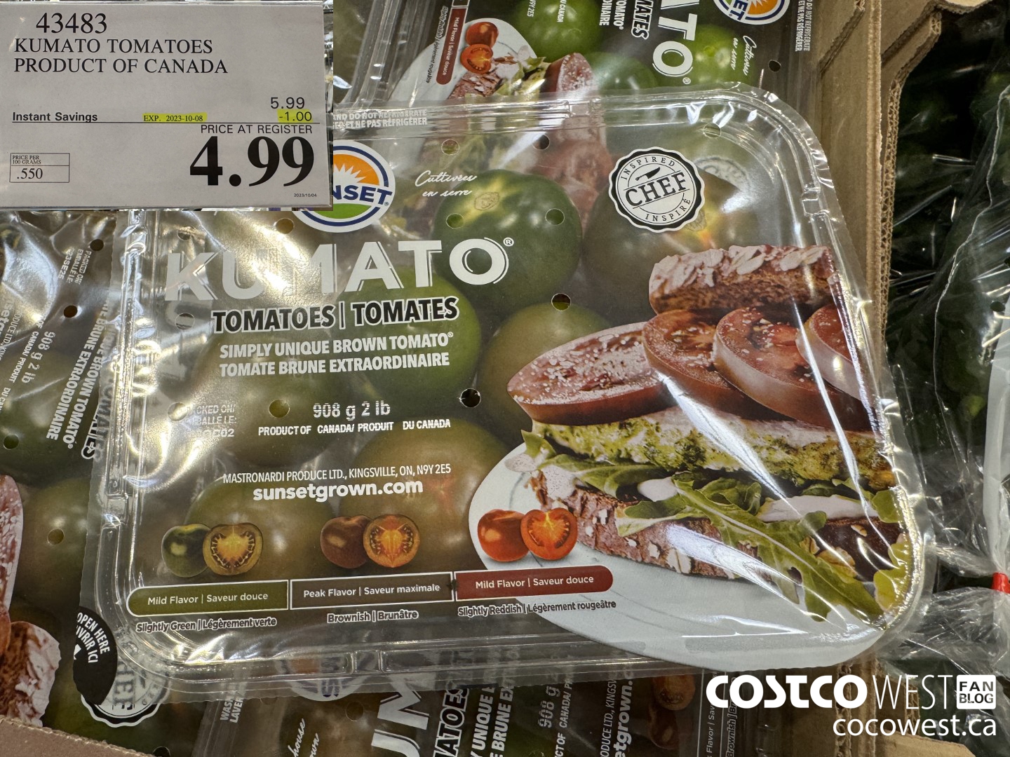 43483 KUMATO TOMATOES PRODUCT OF CANADA ($1.00 INSTANT SAVINGS EXPIRES ON 2023-10-08) $4.99