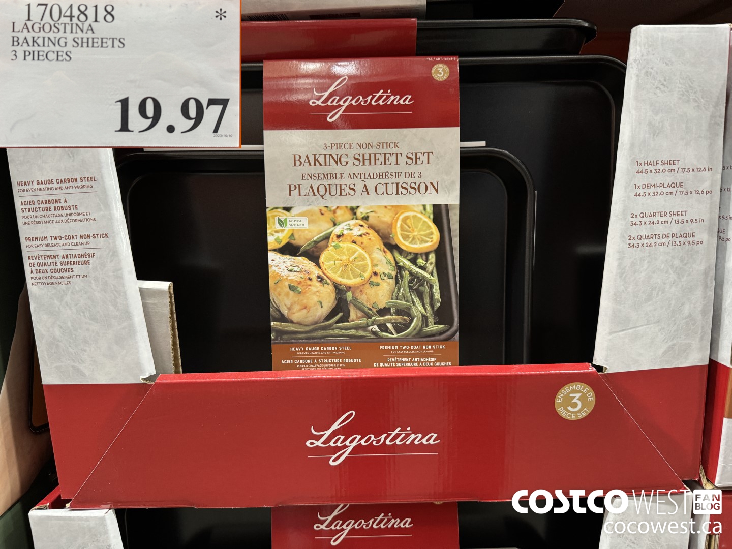 1704818 LAGOSTINA BAKING SHEETS 3 PIECES $19.97