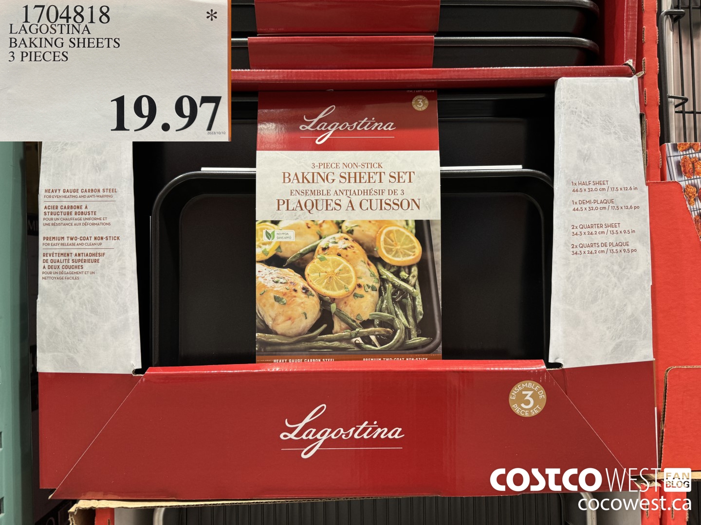 1704818 LAGOSTINA BAKING SHEETS 3 PIECES $19.97