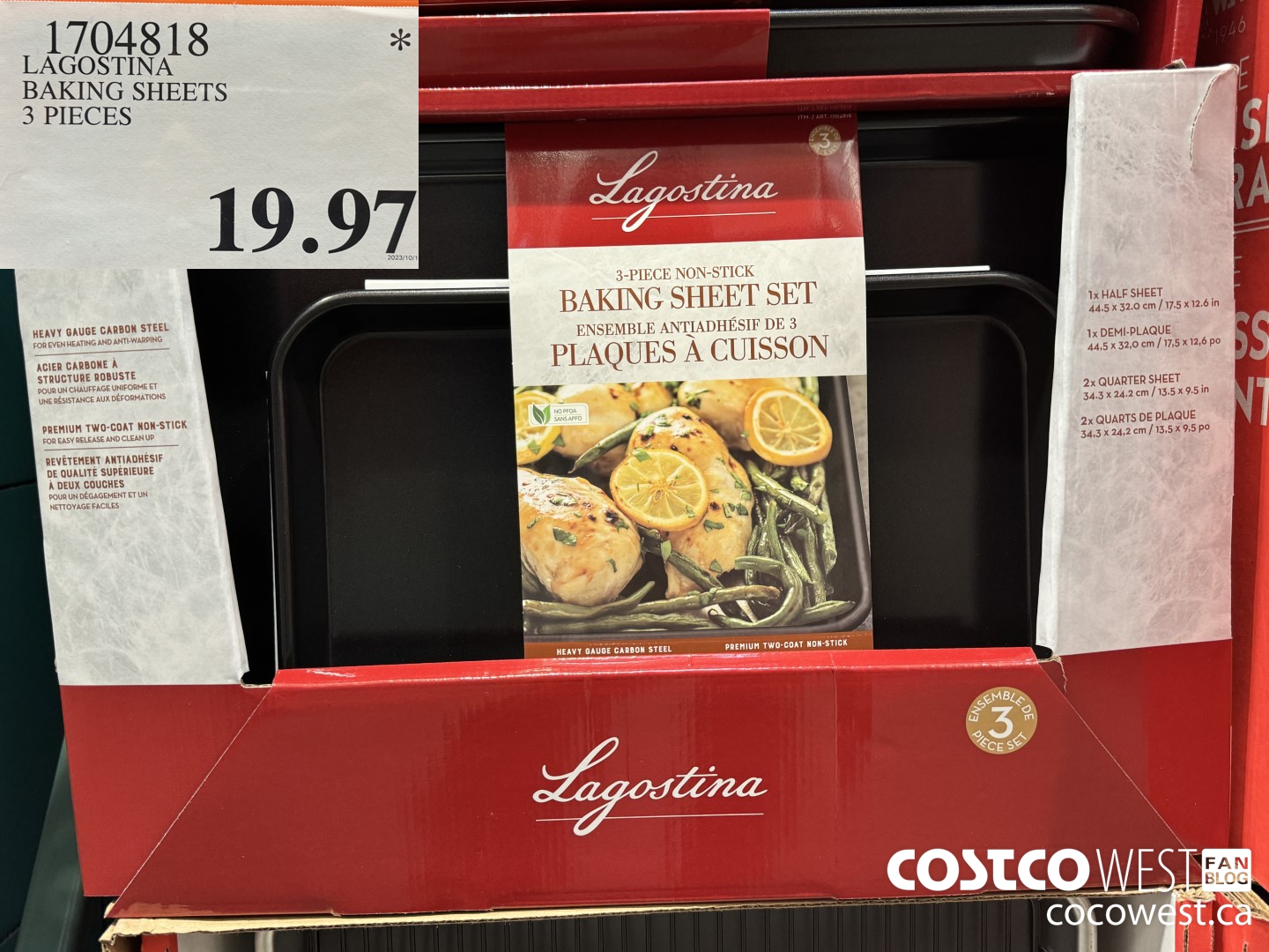 1704818 LAGOSTINA BAKING SHEETS 3 PIECES $19.97