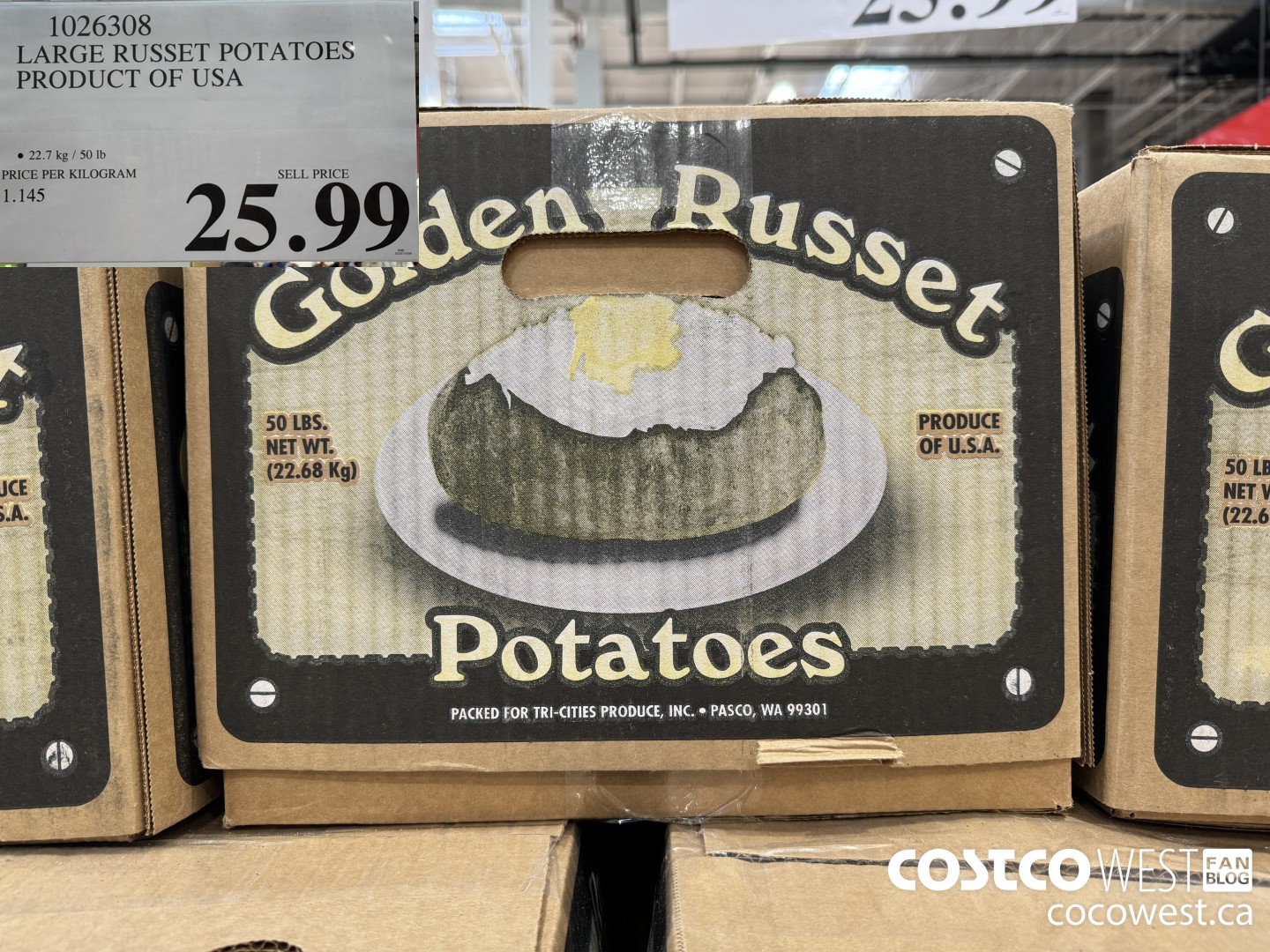 1026308 LARGE RUSSET POTATOES PRODUCT OF USA $25.99