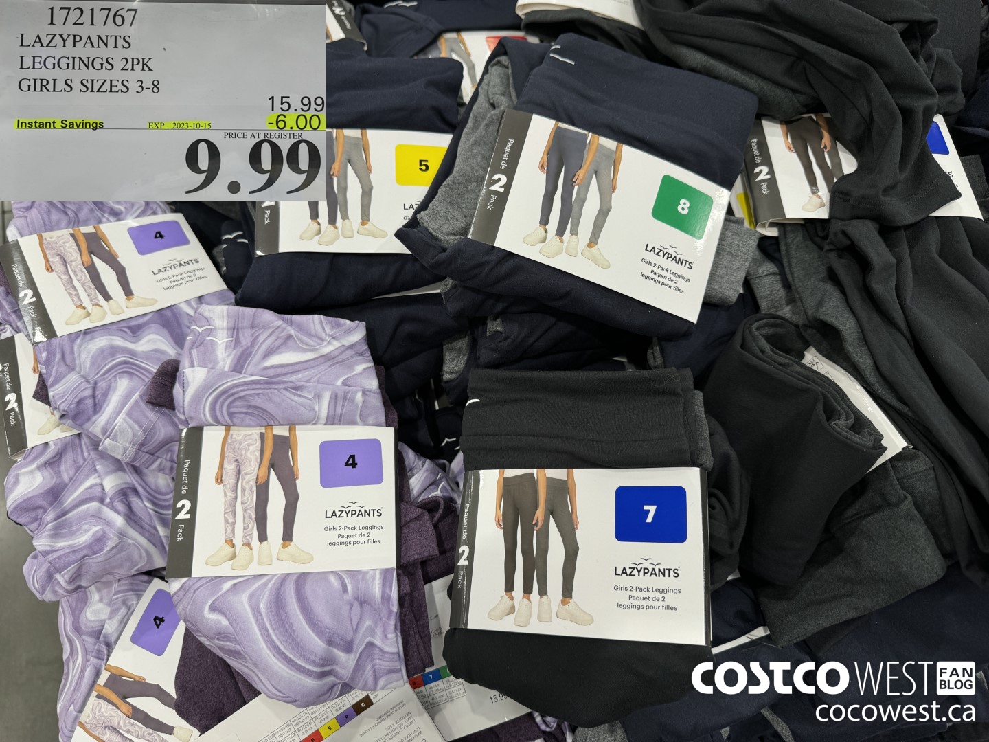 1721767 LAZYPANTS LEGGINGS 2PK GIRLS SIZES 3-8 ($6.00 INSTANT SAVINGS EXPIRES ON 2023-10-15) $9.99