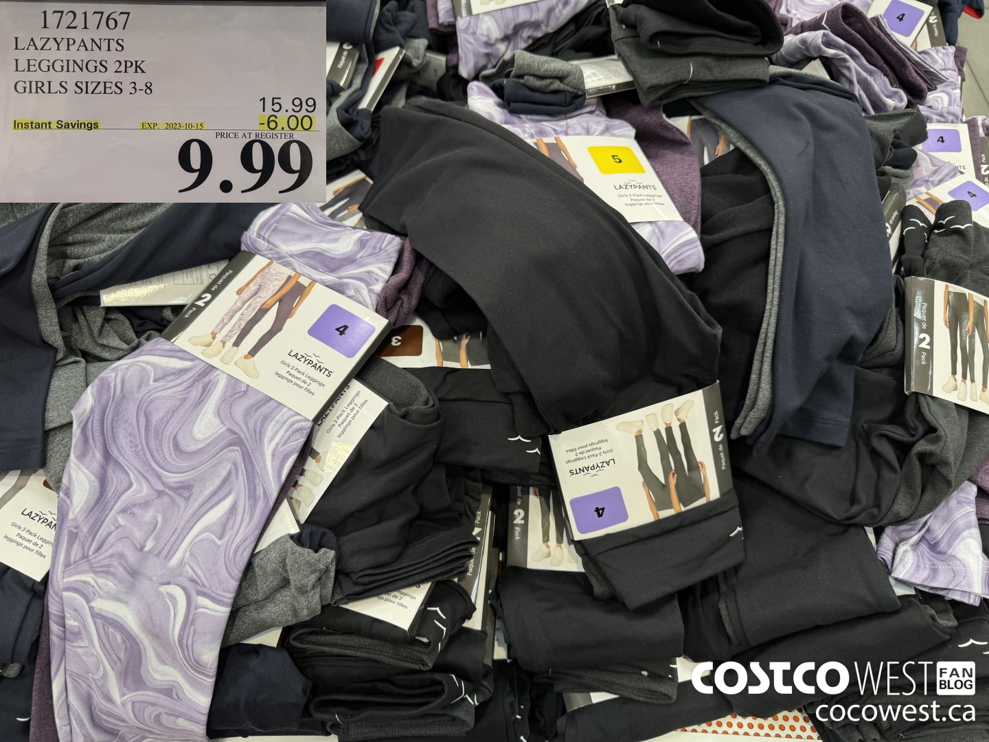 1721767 LAZYPANTS LEGGINGS 2PK GIRLS SIZES 3-8 ($6.00 INSTANT SAVINGS EXPIRES ON 2023-10-15) $9.99