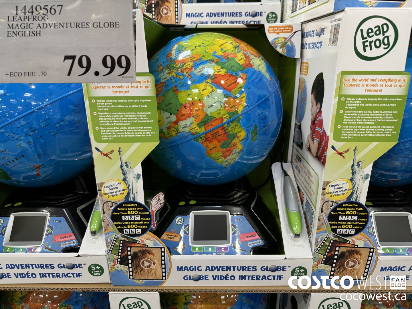 1449567 LEAPFROG MAGIC ADVENTURES GLOBE ENGLISH $79.99