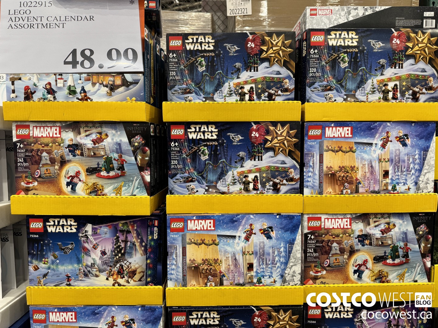 1022915 LEGO ADVENT CALENDAR ASSORTMENT $48.99